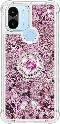 Miniatura 2 de CCSmall Funda brillante transparente con purpurina para Xiaomi Redmi A1, resistente a prueba de golpes que fluye líquido cubierta flotante para