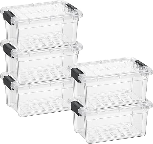 Miniatura 33 de Superio Cajas de almacenamiento transparentes con tapas, contenedores de plástico de 2.5 cuartos de galón para organizar, cajas apilables, sin BPA,