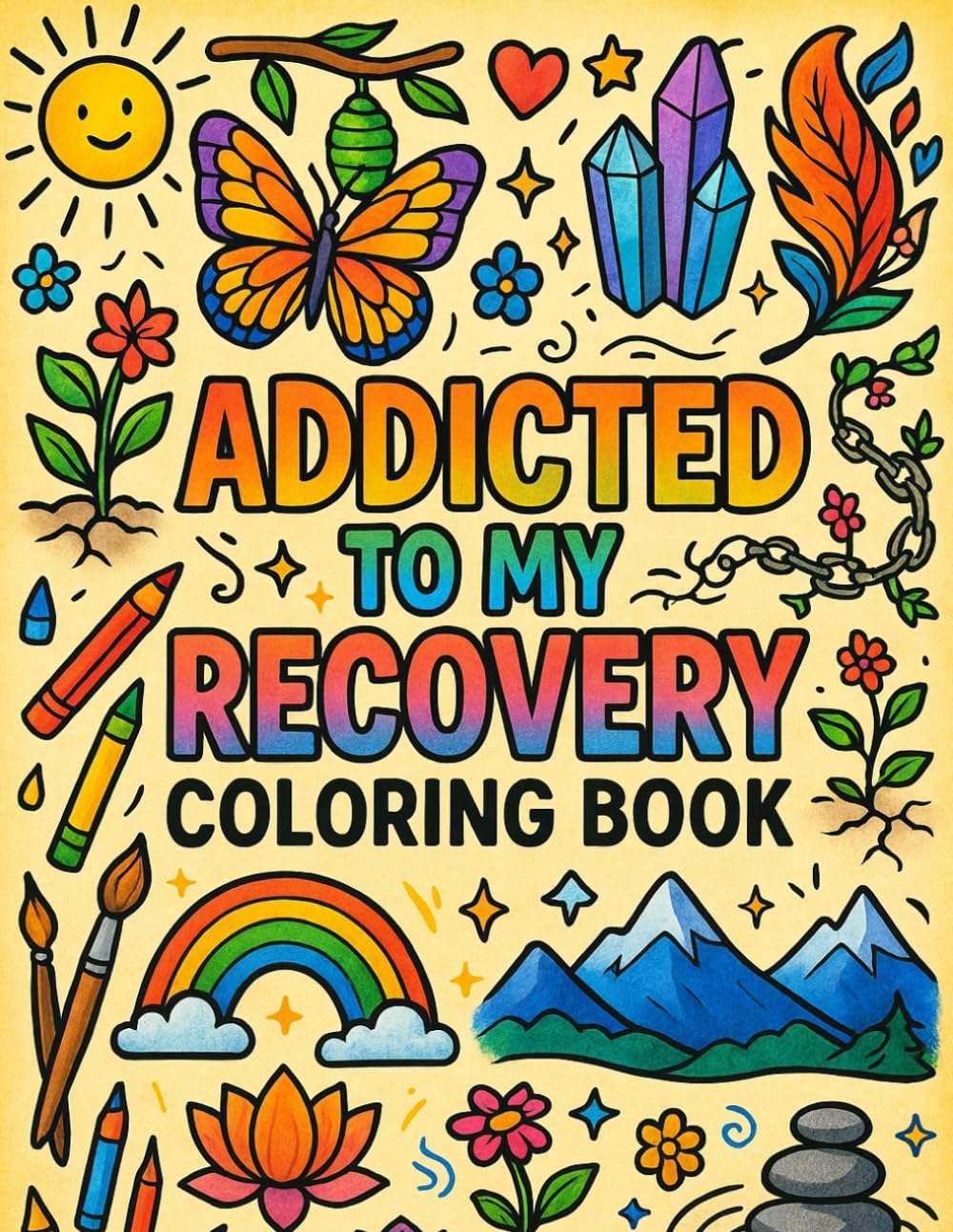Addicted To My Recovery Coloring Book: Inspiring Alcohol And Drug Addiction Recovery And Sobriety Coloring Book For Adults With Stress Relief, Relaxation And Motivational Quotes For Men & Women