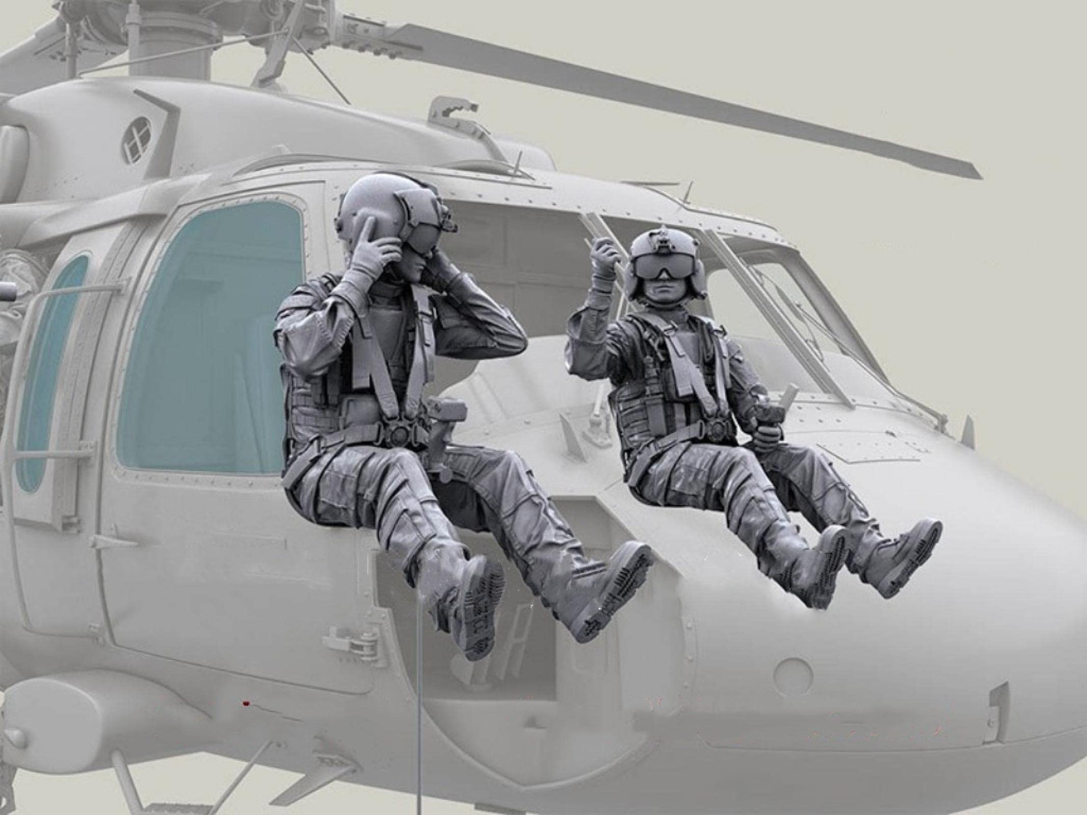 Amazon | weizhang 1/35 ヘリコプター コマンドー パイロット 樹脂兵士