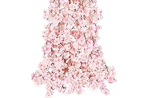 CEWOR 4pcs Artificial Cherry Blossom Vines for Home Decor