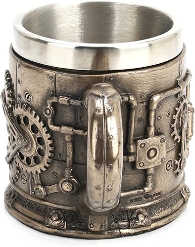 Miniatura 7 de Veronese Design Vaso de chupito Steampunk Gear de 2 oz con inserto de acero inoxidable extraíble