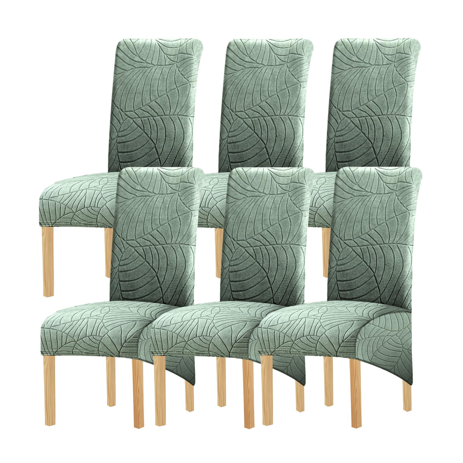 XHDZSW Fundas Sillas De Comedor, Fundas De Silla De Comedor Grandes, Fundas De Sillas De Comedor Respaldo Alto Elásticas, Cubierta De Silla De Comedor Grande De Respaldo Alto (Verde,6 Pcs)