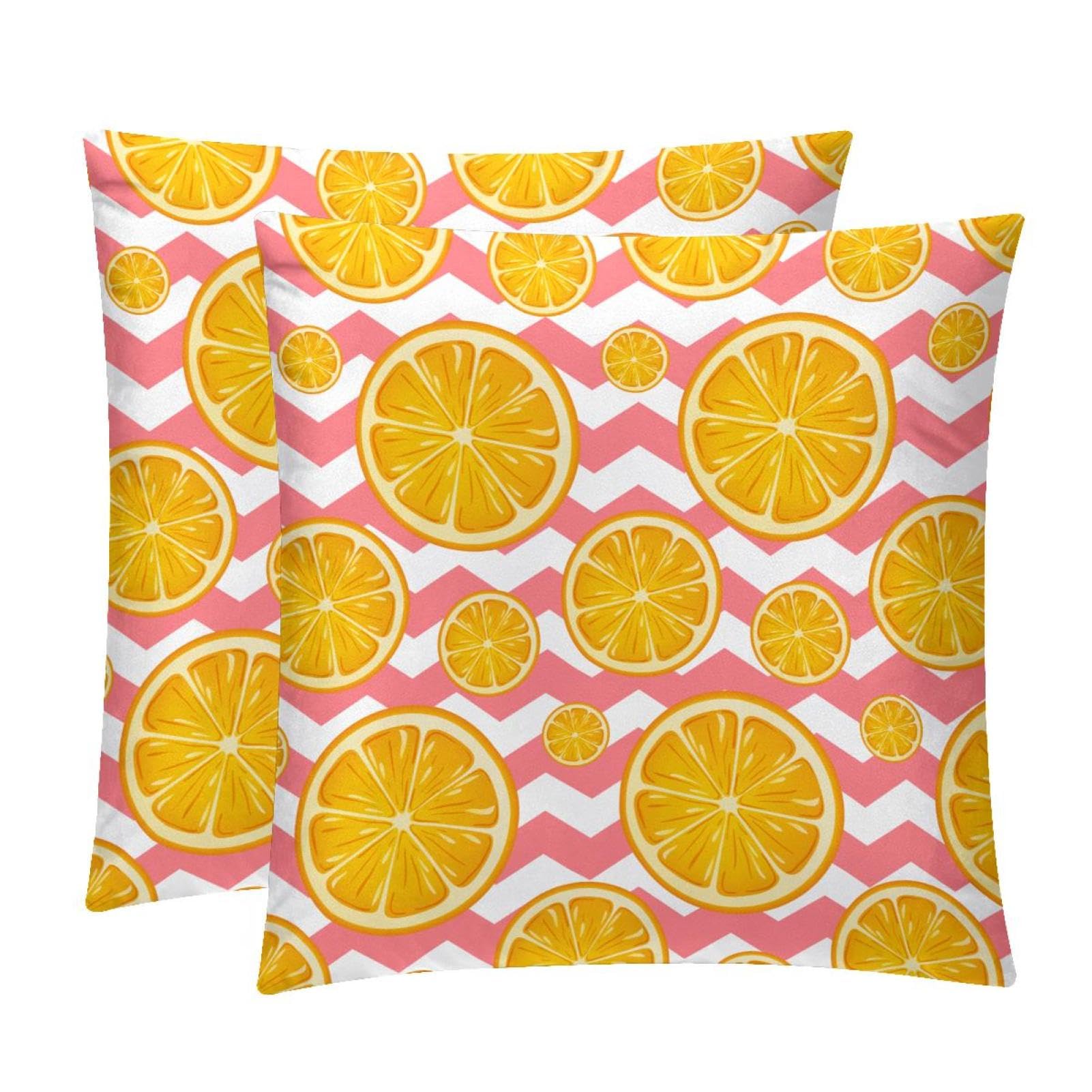 TDGKPZ Orange Throw Pillow Covers 2 Pack Pillowcases Soft Cozy Pillow Cases For Couch Bed Sofa 45x45cm