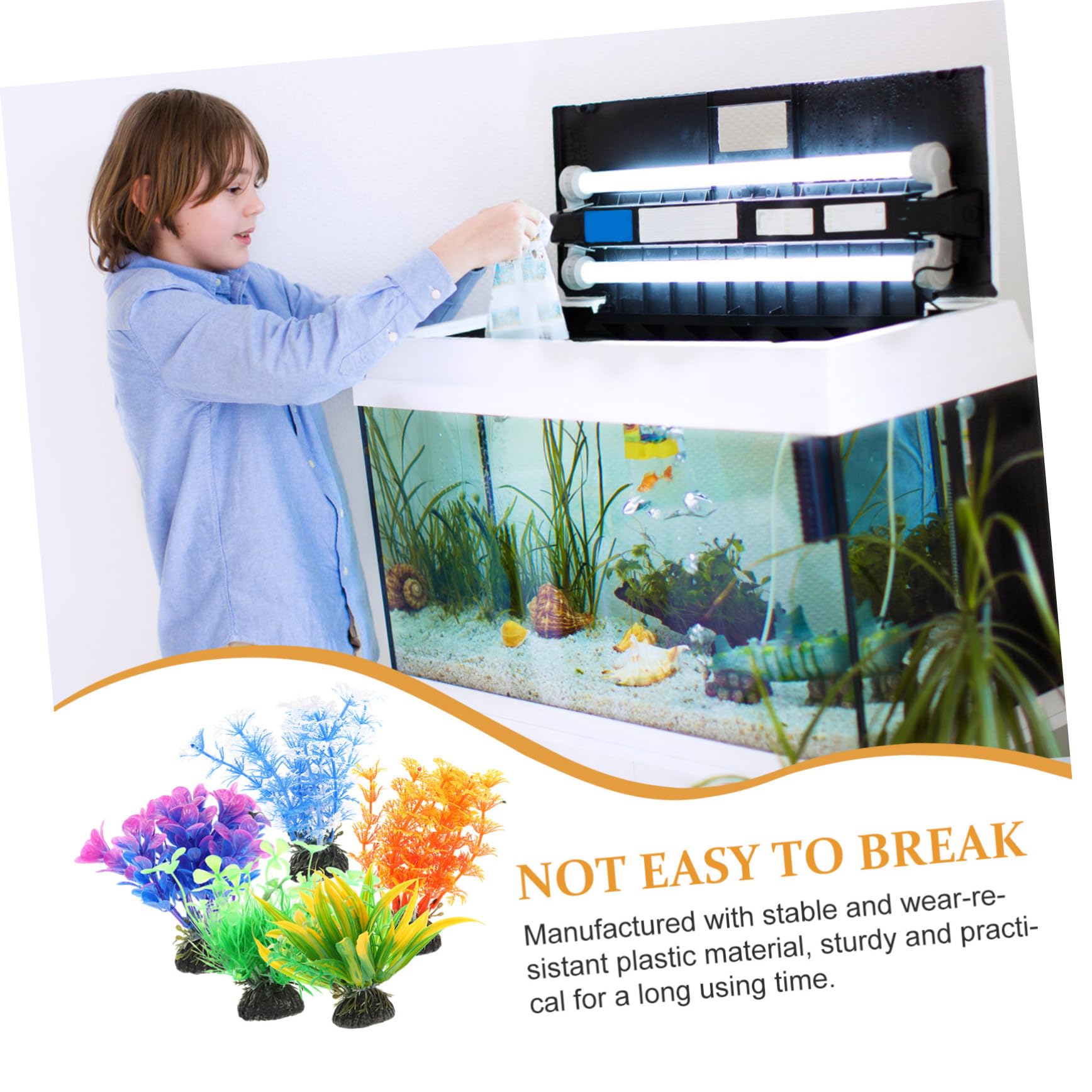 Alipis 5 Set Piante Paesaggistiche per Acquari UV Potere Impianti Piante Acquatiche Pianta Decorazioni per Acquari da Acquario Decorazioni per D'acquario Plastica 5 Pezzi*5