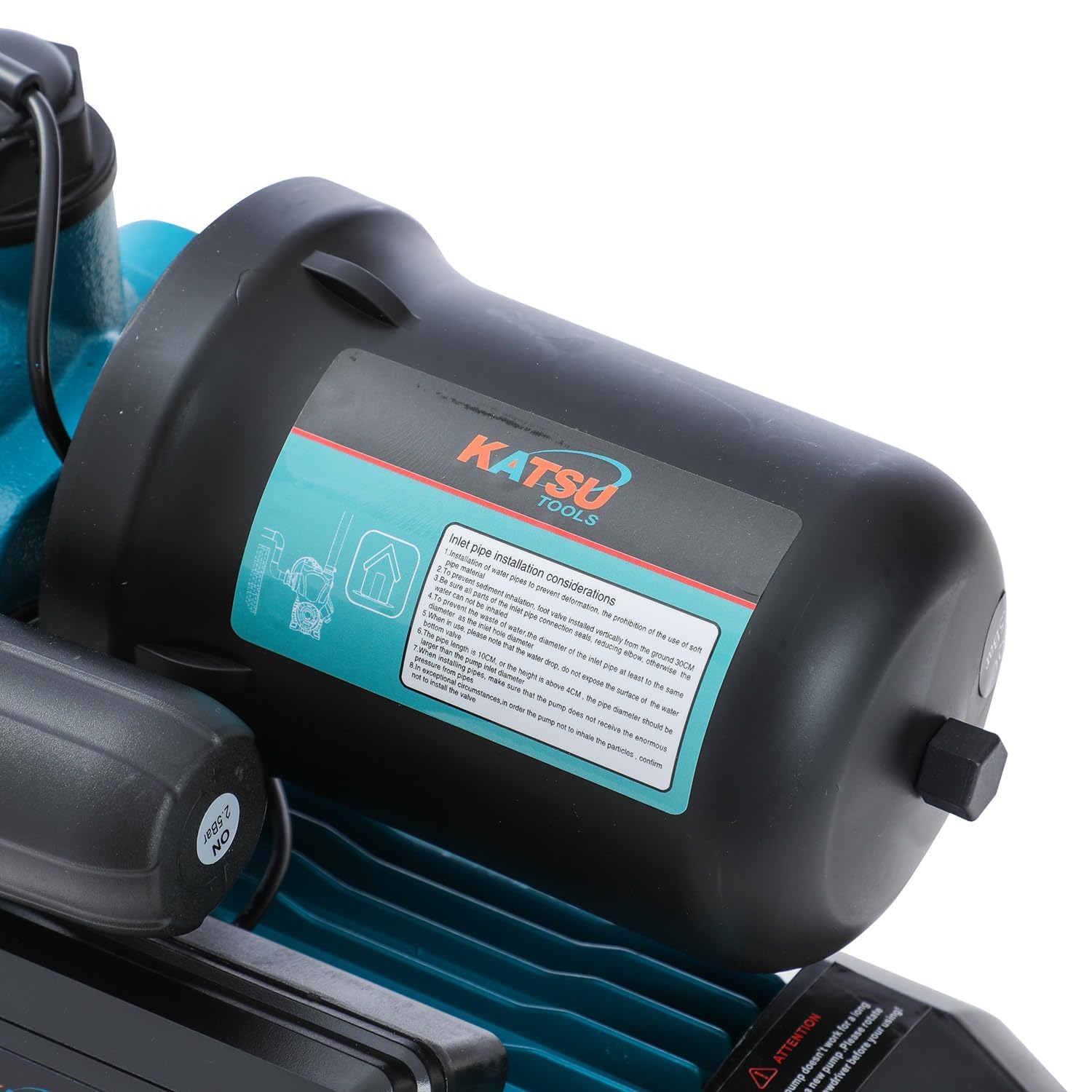 KATSU Bomba de Refuerzo de Agua de 550W, Automático Control de Presión, Autocebante Adecuado para Grifos de Agua para el Hogar y el Jardín 151437
