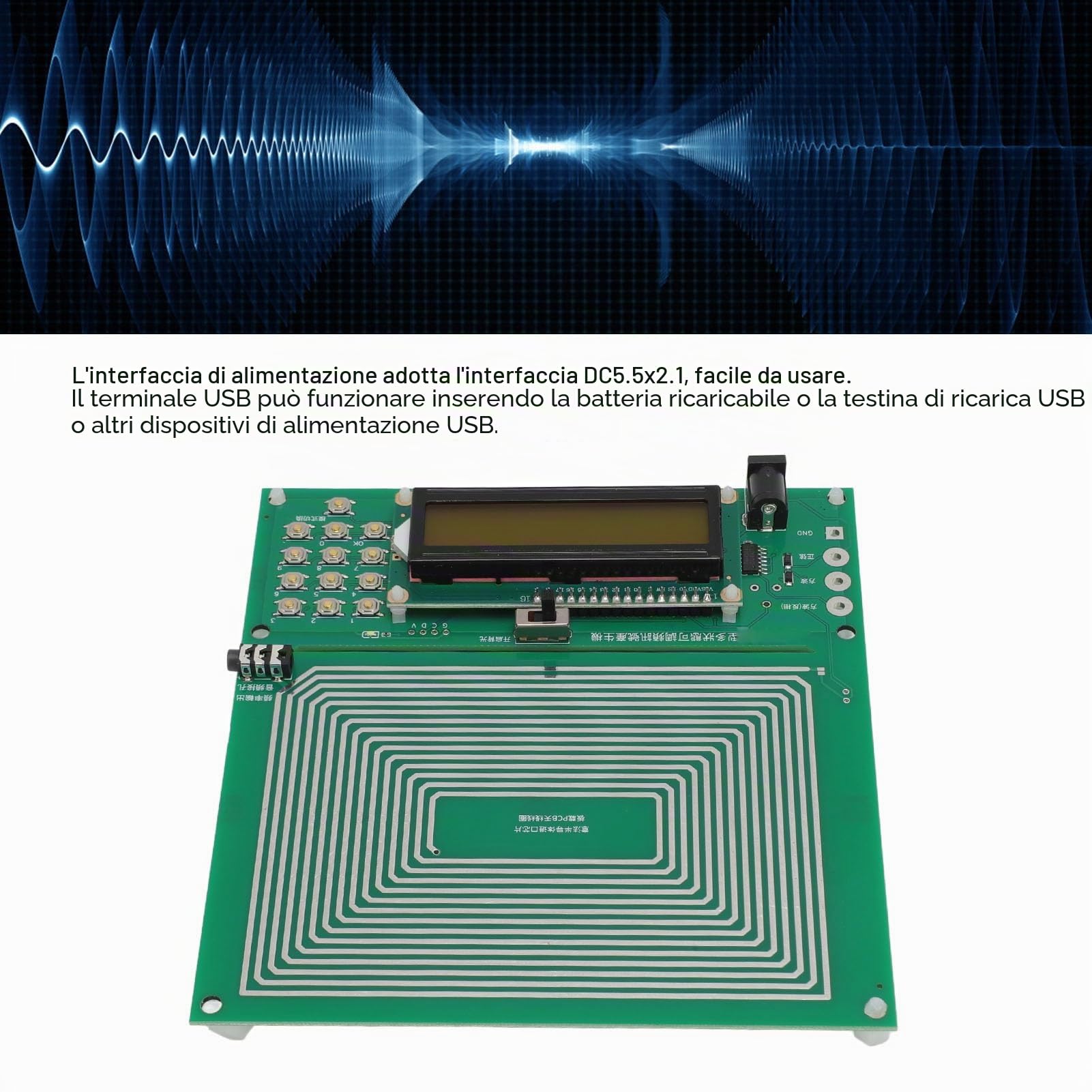 Generatore di Onde a Frequenza Ultra Bassa, 7,83 Hz Wave Impulso Regolabile 0,01-100000 Hz