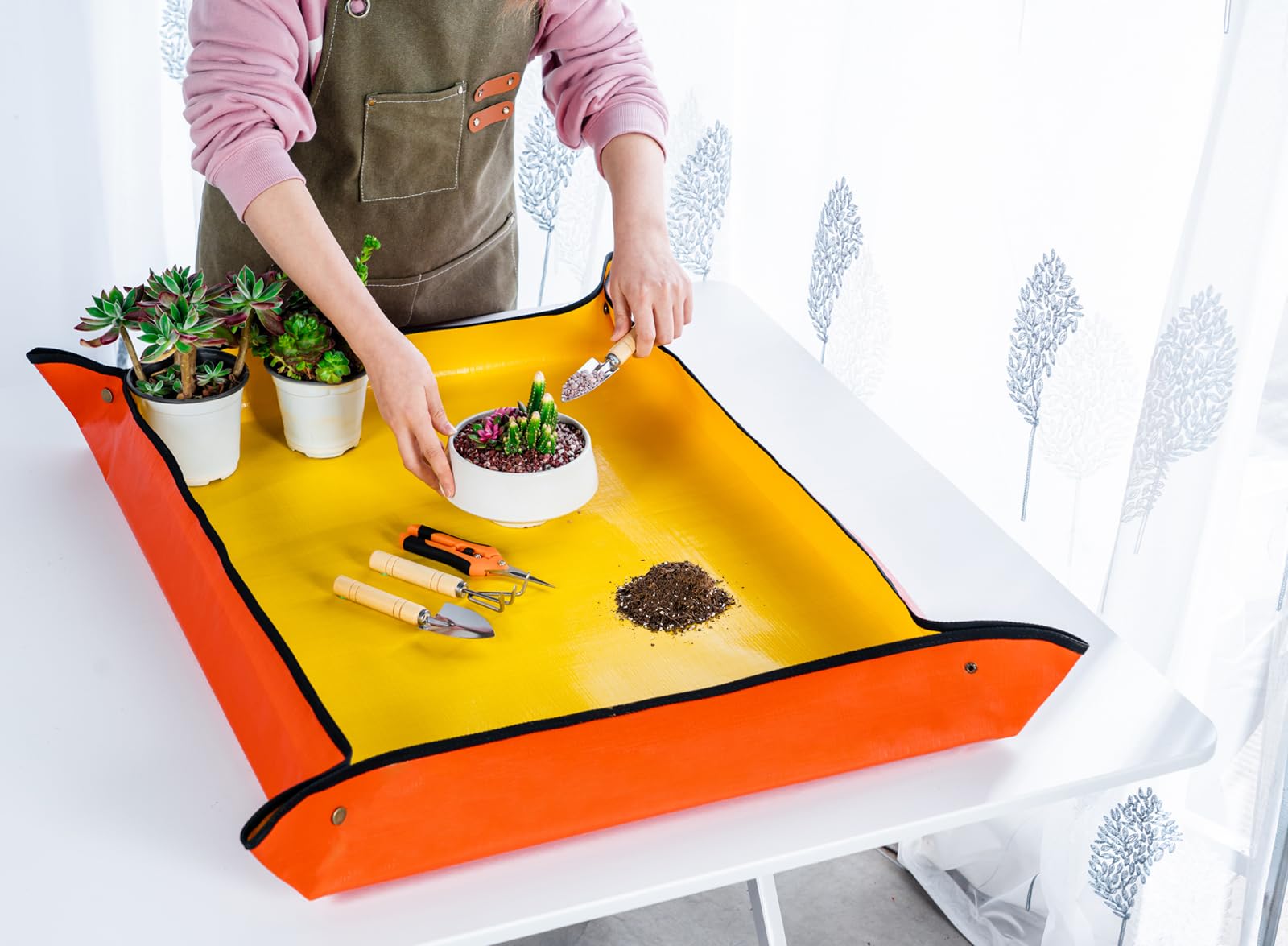 Josteve Pflanzen-Umbaumatte, 5 Stück, Sukkulenten-Gartengeräte, kleine Indoor-Gartengeräte, Gartenschere, Hand-Set für Bonsai, Kaktus, Fee