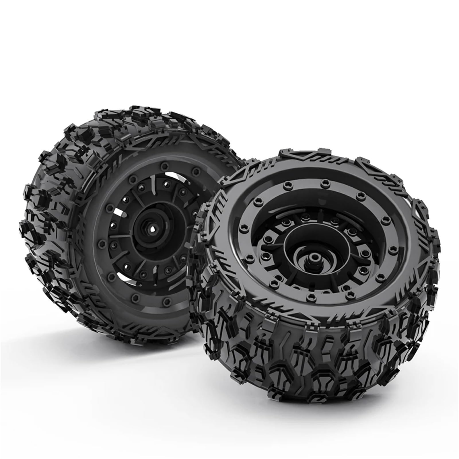 para Racing MT-16 1/16 Llanta Goma Rueda Neumáticos Hexagonales 12mm 84mm Diámetro Exterior Esponja Nailon Repuesto Modificado Coche Todoterreno 4 Uds Neumático
