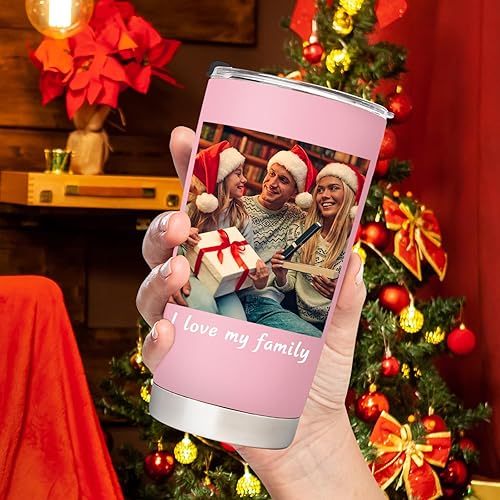 Miniatura 3 de Vaso personalizado con nombres de texto y imagen, vaso de acero inoxidable de 20 onzas con tapa, tazas de café de viaje aisladas, regalos
