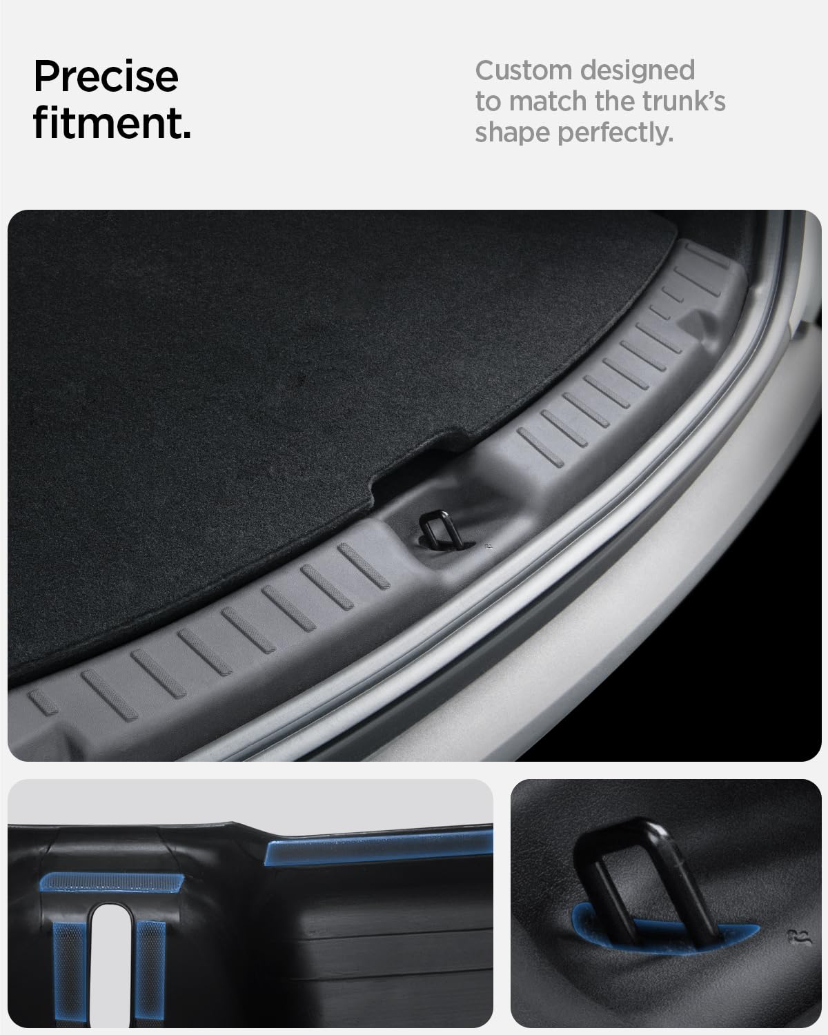 Spigen Rear Bumper Trunk Sill Guard Bumper Protection with Easy Glide Sliding Grooves for 2025/2026 Tesla Model Y Juniper Accessories (Premium & Performance 2025/2026) - Black