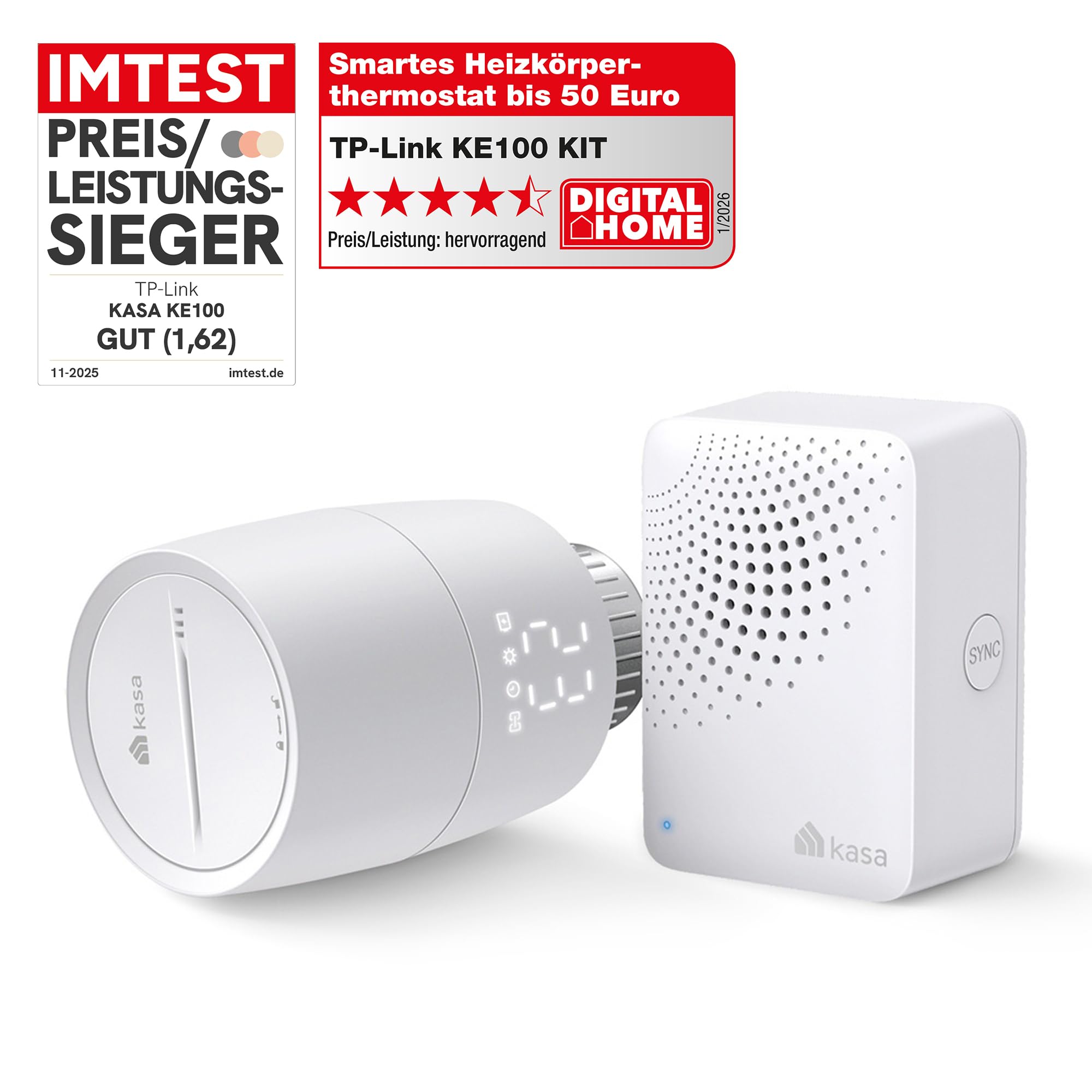 TP-Link Kasa smartes Heizkörperthermostat - WiFi Starter Kit, inklusive 1 Thermostat und 1 Hub, Heizungssteuerung (Kasa App, Geofencing… – Ansicht 2