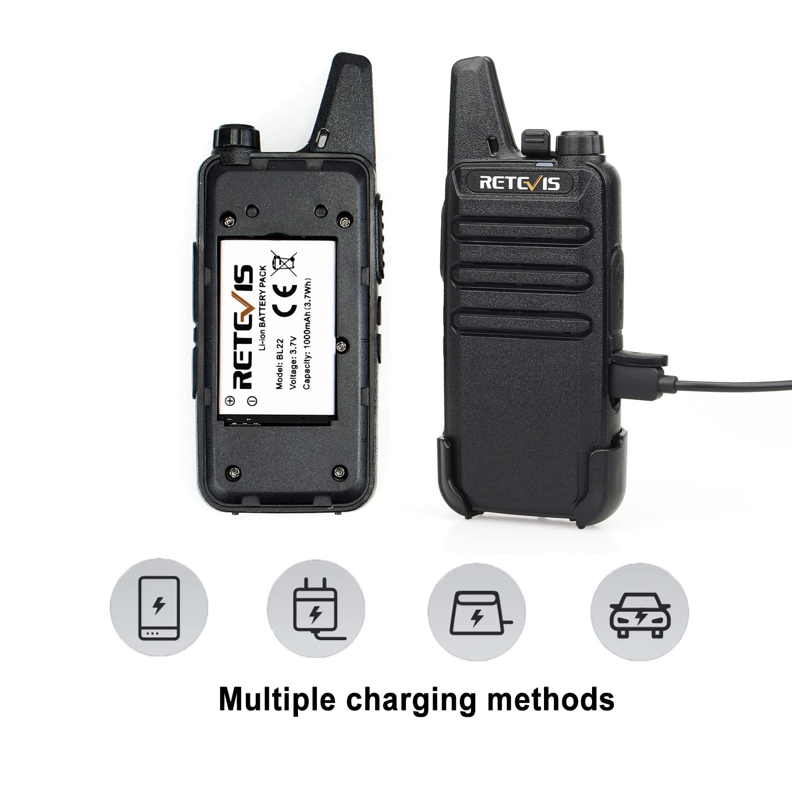 Retevis RB639P Walkie Talkies For Adults, Wireless Two Way Radio With Earpieces, Copact VOX - View #12