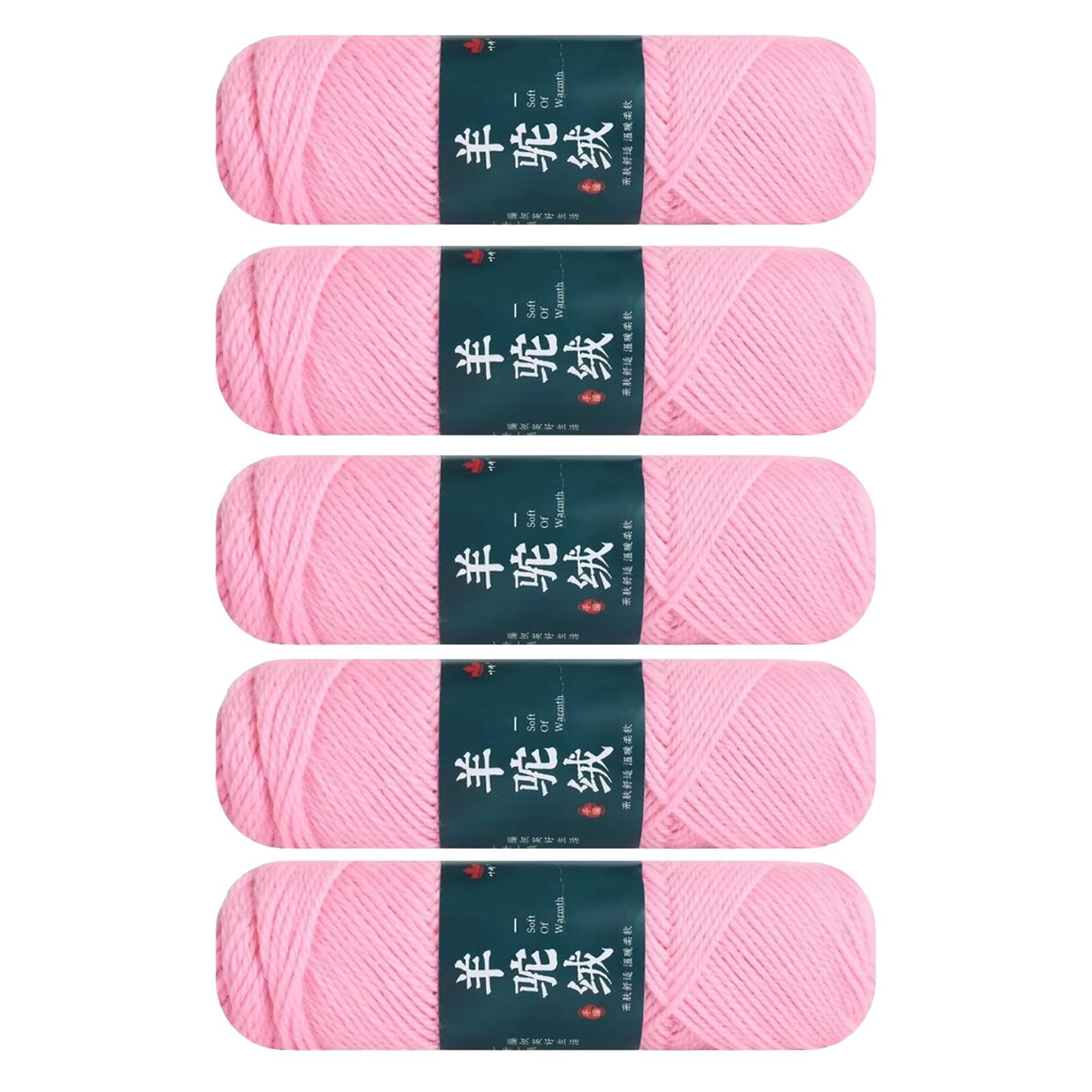 Jazuaiao Of 5 Soft Crochet Yarn Soft Hand Knitting Yarn 100g / Roll for Knitting Rugs Sweaters Scarves Hat Gloves