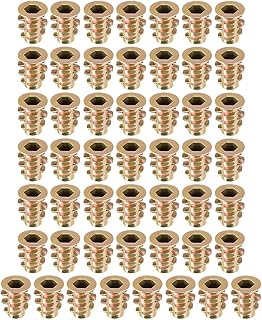 uxcell Furniture Threaded Insert Nuts Zinc Alloy M4 Internal Threads 10mm Length 50pcs