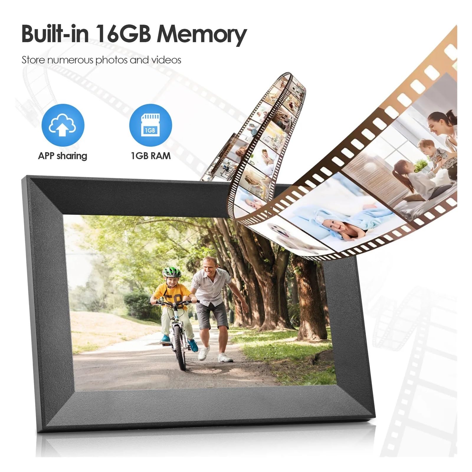 WiFi 10-calowa Cyfrowa Ramka Na Zdjęcia 1280x800 IPS Ekran Dotykowy 16 GB Inteligentna Sterowanie Aplikacją Zdejmowany Uchwyt Ekran O Wysokiej RozdzielczośCi(10inch 1920x1200)