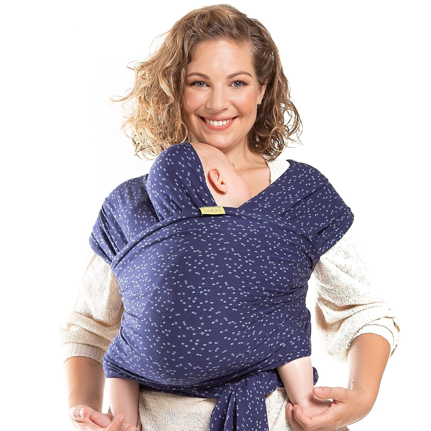 Boba Baby Tragetuch Neugeborene - Elastisches Babytragetuch und Stilltuch für Unterwegs - Einfach zu binden - Babytrage Neugeborene ab Geburt bis 16kg (Plum Ikat)