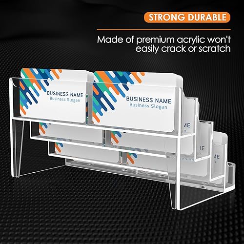 Miniatura 2 de MaxGear Tarjetero acrílico para escritorio, múltiples tarjeteros de visita, soporte para tarjetas de visita, soporte para tarjetas de visita de