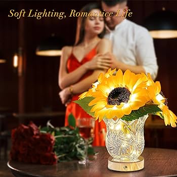 卓上の花 Amazon.co.jp : GOUTOOL フラワーデスクランプ ひまわり USB充電式