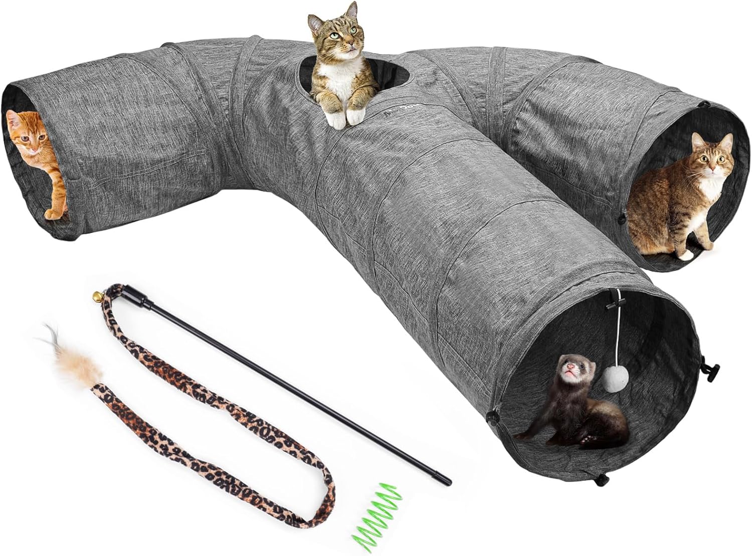 Ms.Dou Large Cat Tunnel, Cat Play Tunnel for Indoor Cats