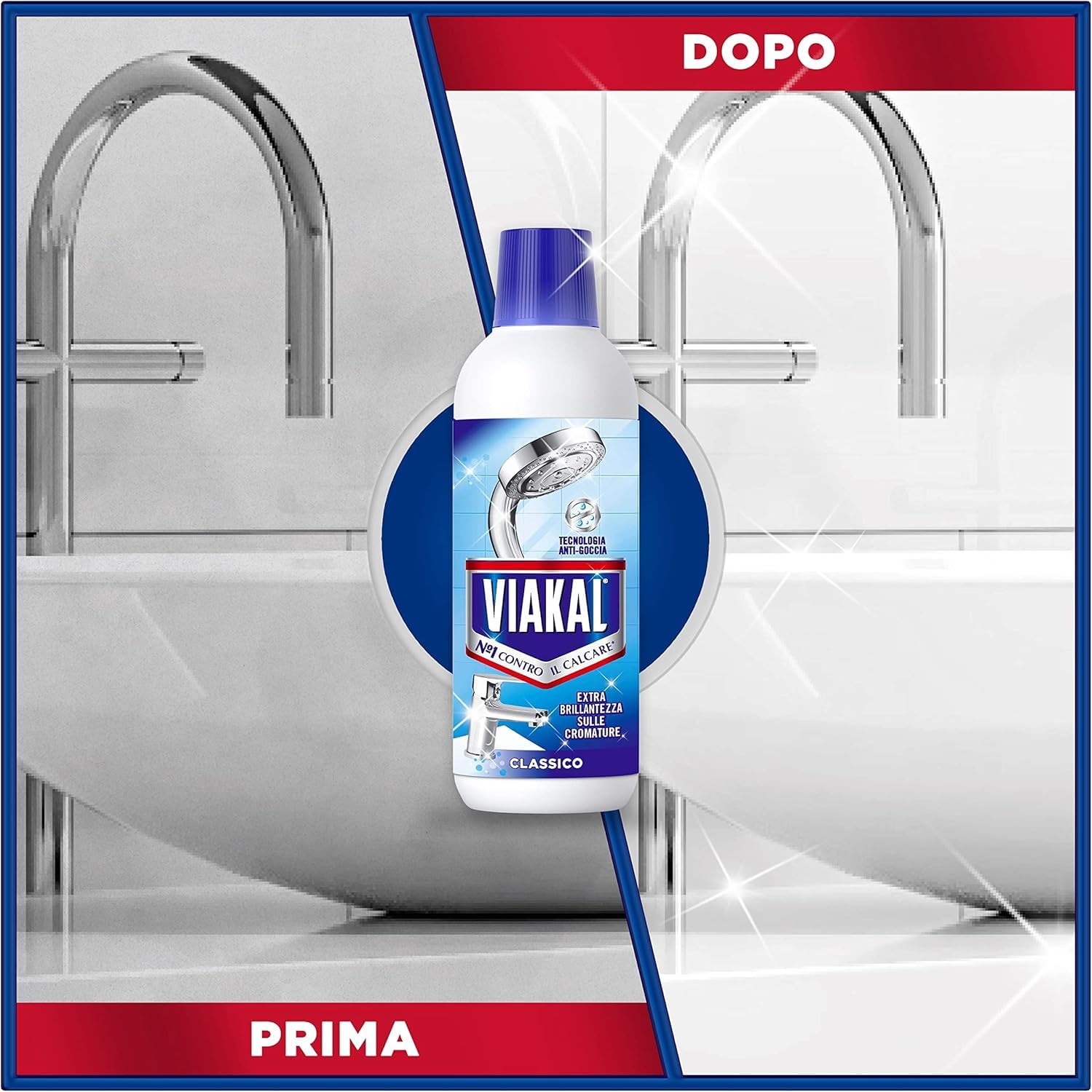 Detersivo Anticalcare Bagno – Formula Liquida con Tecnologia Anti-goccia – 630 ml – Variazioni 4/6/8/10 Pezzi (8)