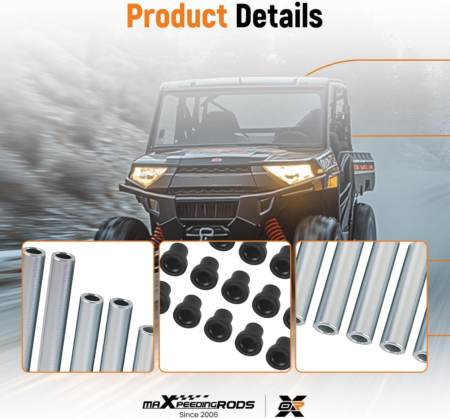 maXpeedingrods Lower Control Arm Bushing Kit for Polaris Ranger 4X4 500 700 800 EFI Crew 2009-2016, 6X6 800 2010-2016, XP 800 2012, 4x4 900 Diesel Crew 2011-2014, Rear Suspension Bushings