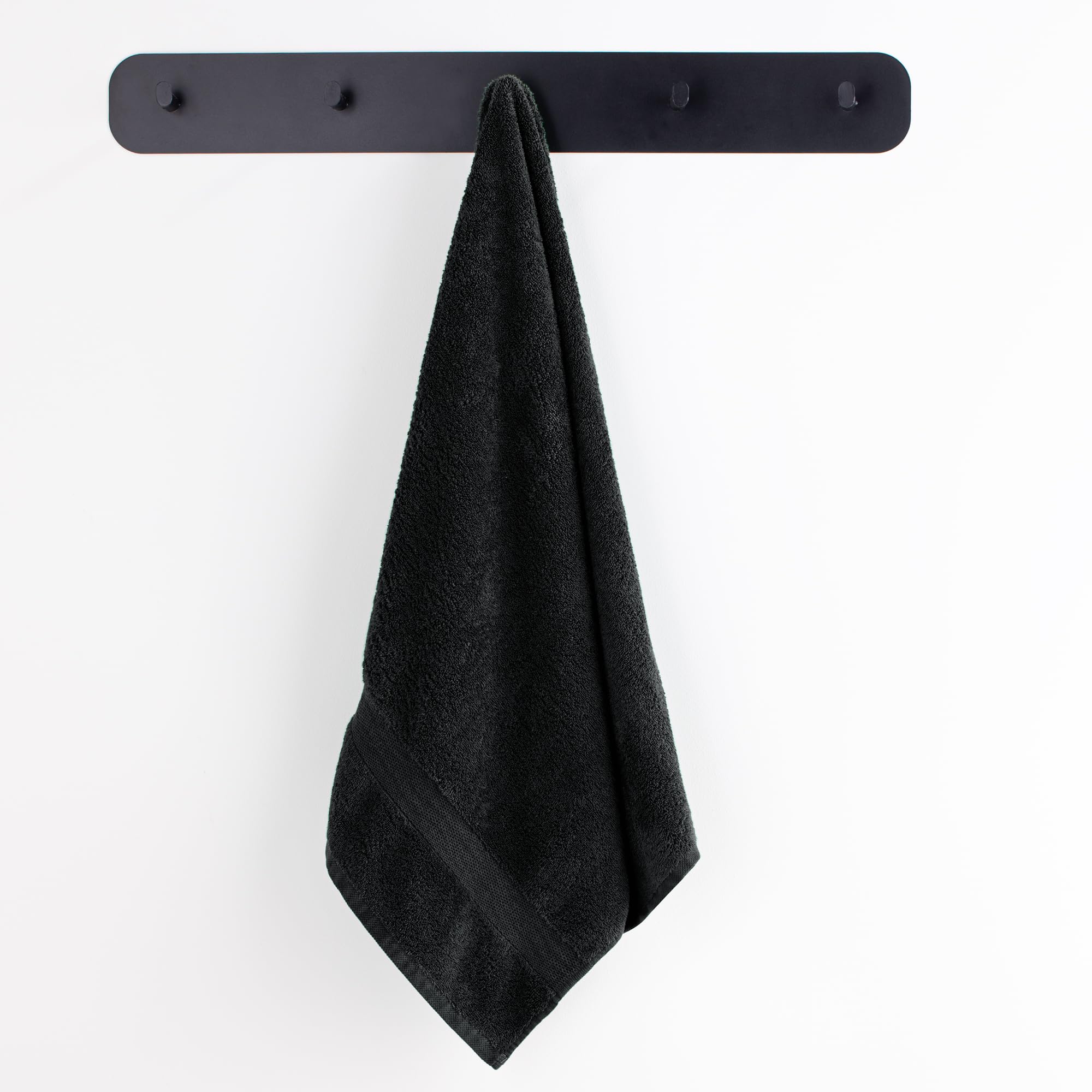 DecoKing Set di 4 asciugamani in cotone di qualità 525 g/m², 50 x 100 cm e 2 teli da bagno 70 x 140 cm, nero assorbenti Marina