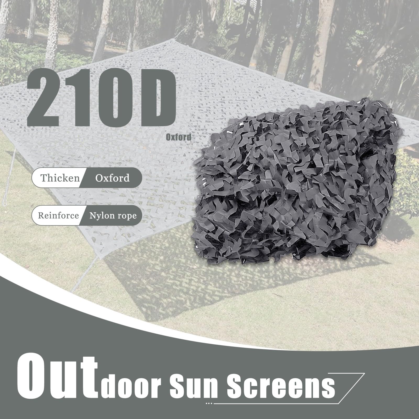 tarnnetz grau 3x3m(9.8x9.8ft),Gartendekoration Tarnung Net,Sonnenschutz,Sichtschutz,Jagd Camouflage Netz,Für Tarndekoration,Thema Party Dekoration,Terrassen-Sonnenschutz,Outdoor-Camping