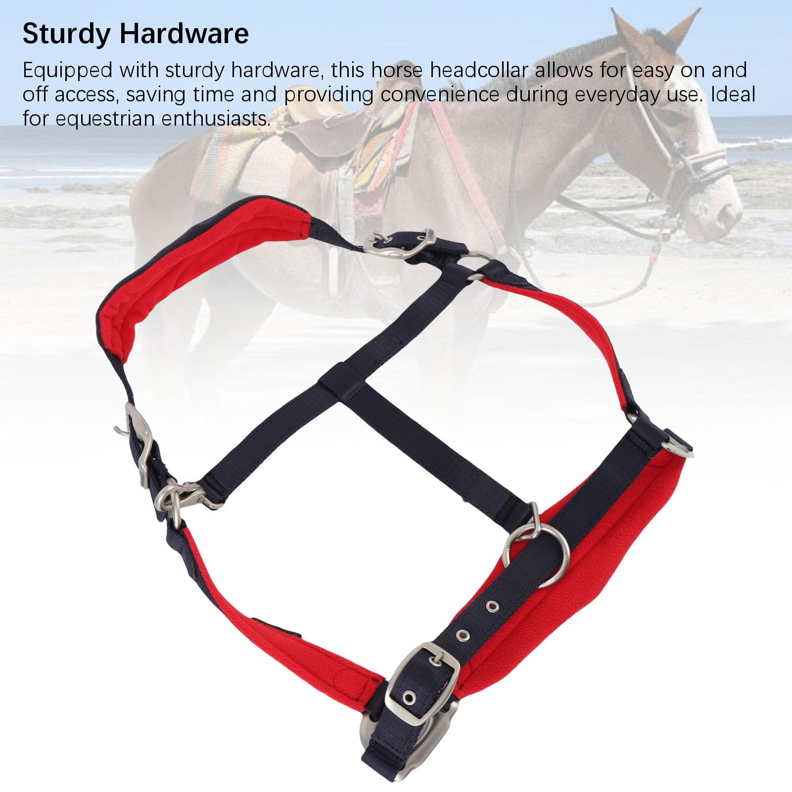 Cavezza per Cavallo Regolabile, Capezza Equina, Comoda Cavezza in Corda per Cavallo con Design Traspirante, Ideale per Uso Equestre (M)