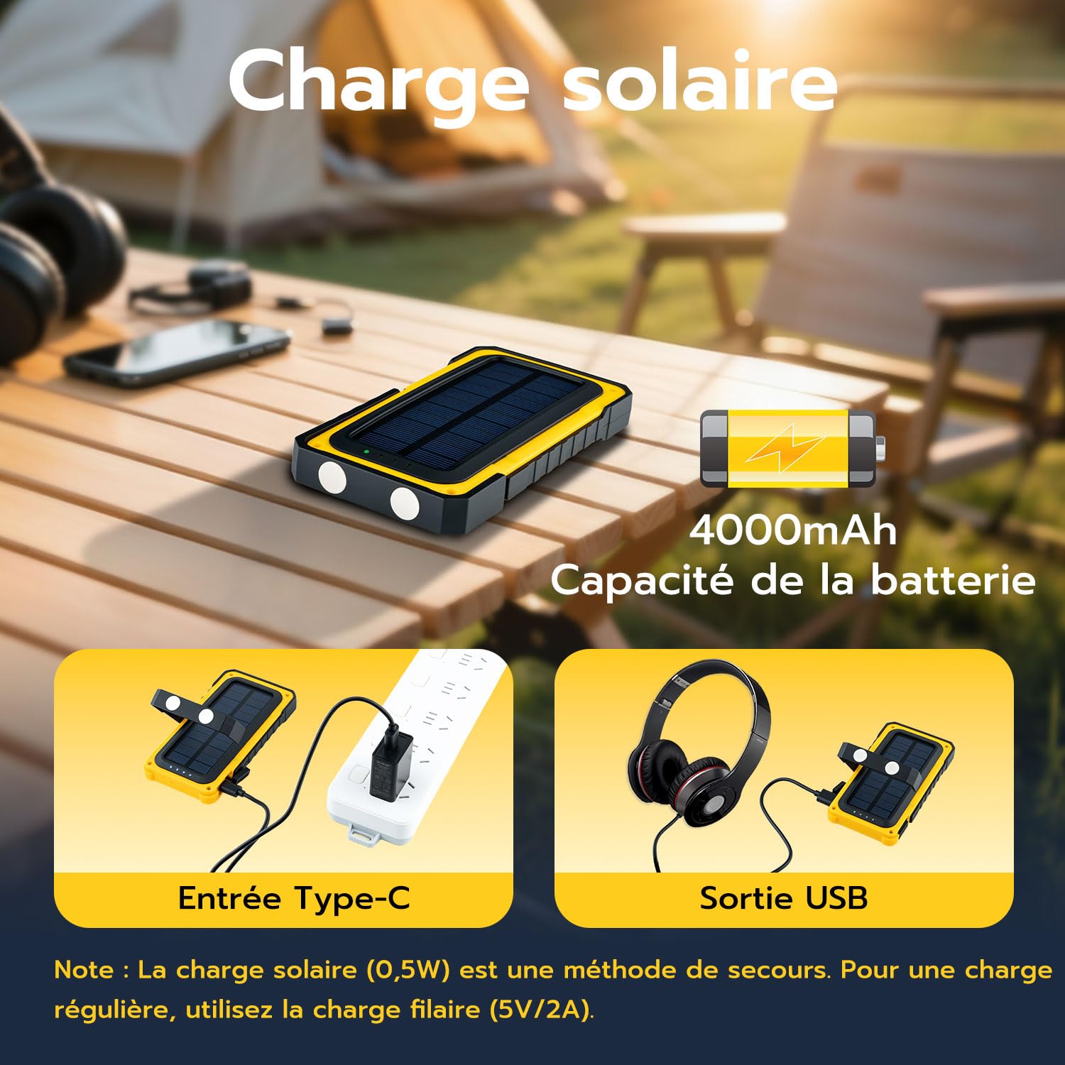 Wigearss Lampe Torche LED Solaire Rechargeable, Lampe de Poche COB Portable avec Crochet et Aimant, Lampes LED Rechargeables pour Urgences, Atelier, Camping
