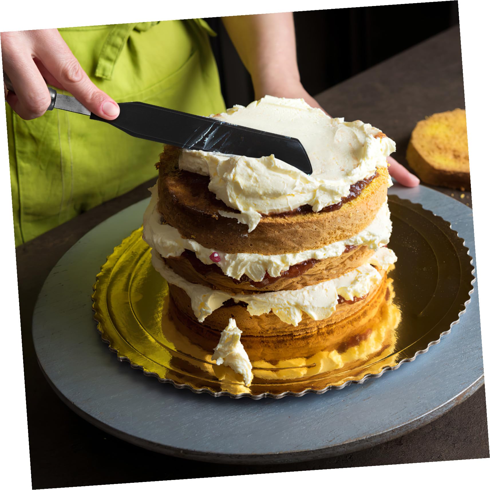 Veemoon Espátulas de Acero Inoxidable para Repostería Alisador de Crema y Distribuidor de Masa para Panqueques Diseño Ergonómico para Colgar Herramientas Versátiles para Hornear Casa y