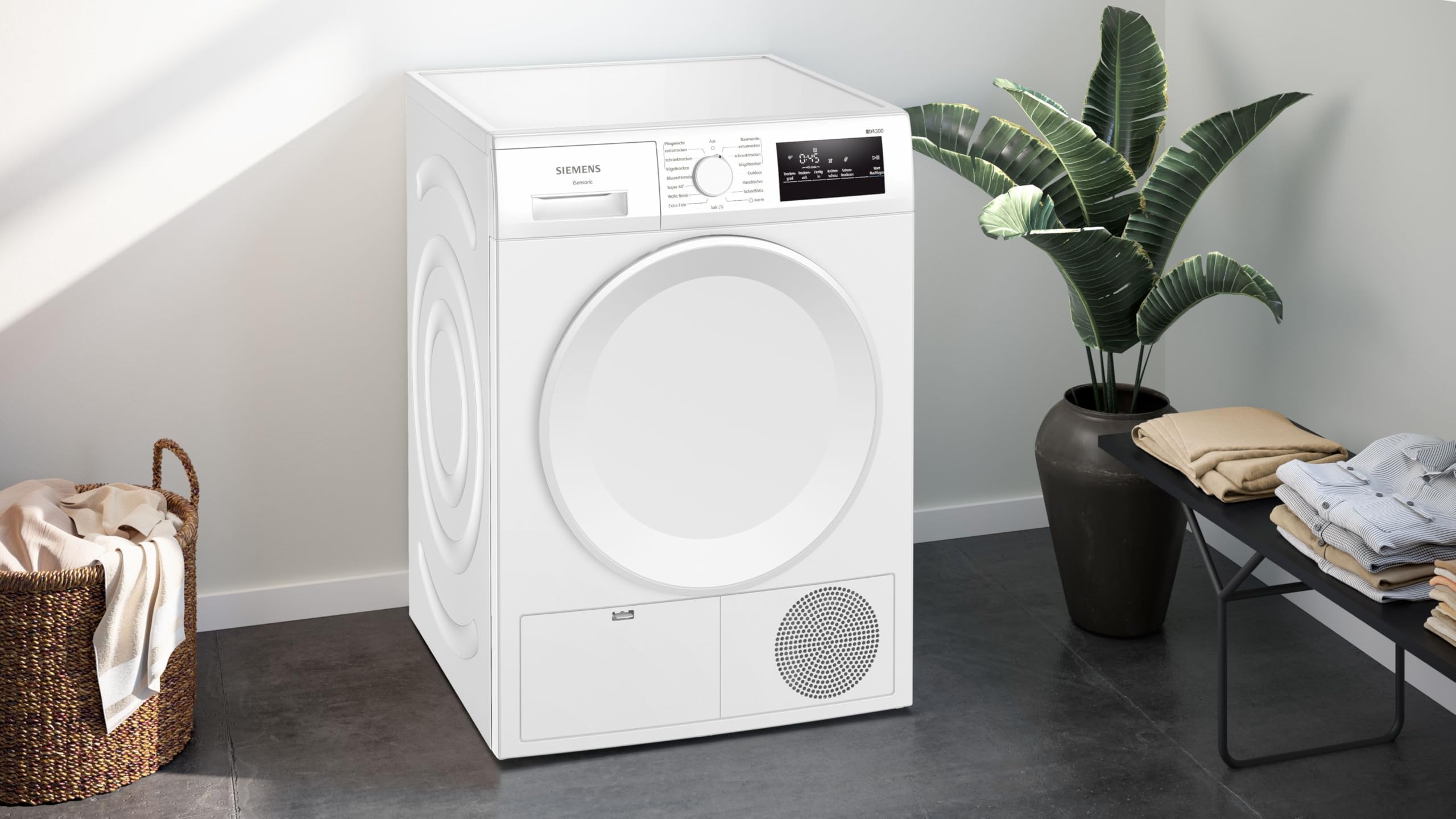 Siemens iQ300 Wärmepumpentrockner 8 kg autoDry WT43H004 | Schonende Trocknung, super40-Programm für schnelle Ergebnisse, easyClean-Filter für eine einfache Reinigung