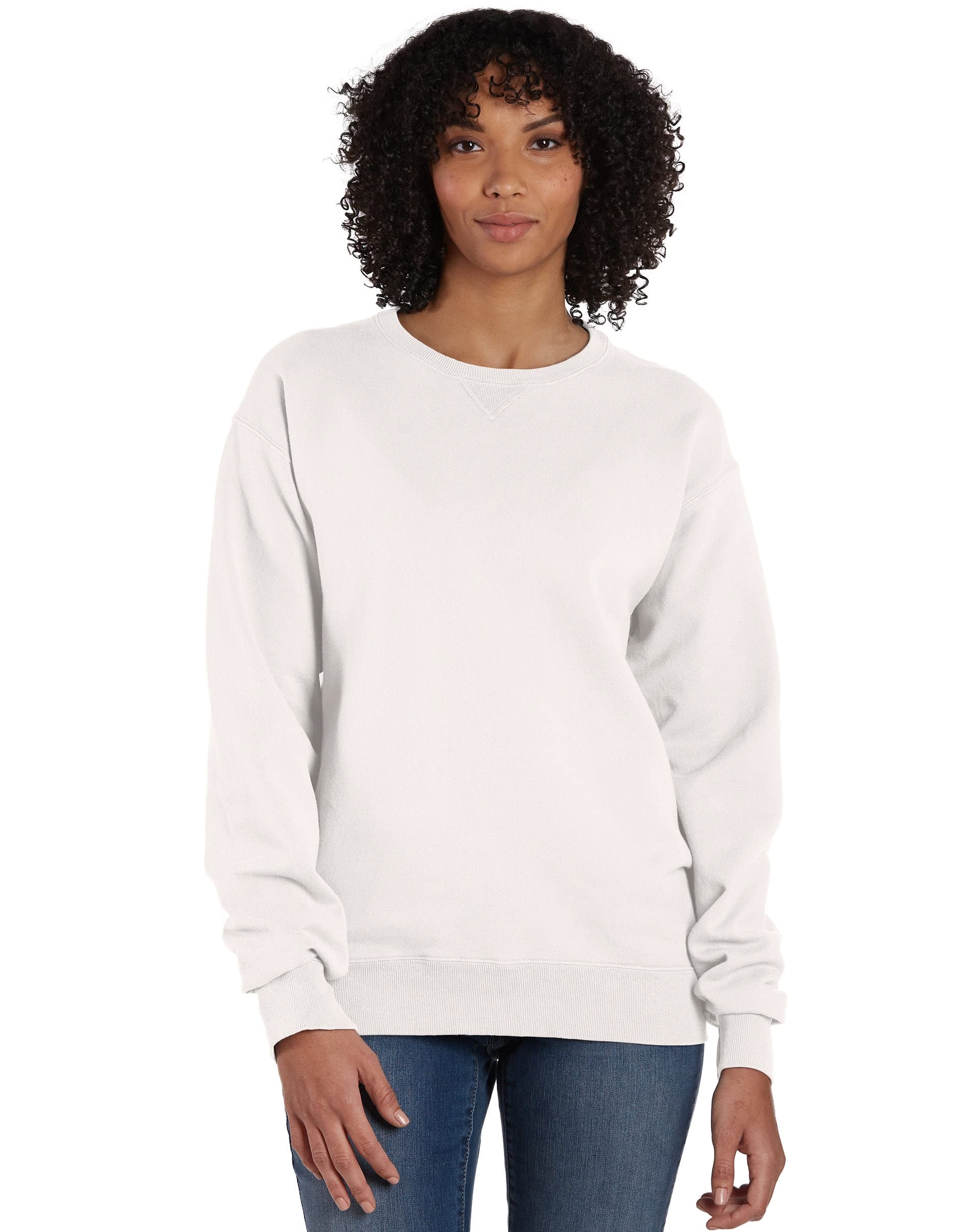 Hanes Comfortwash Garment Dyed Fleece Sweatshirt, Parchment, Small :  Amazon.sg: Fashion