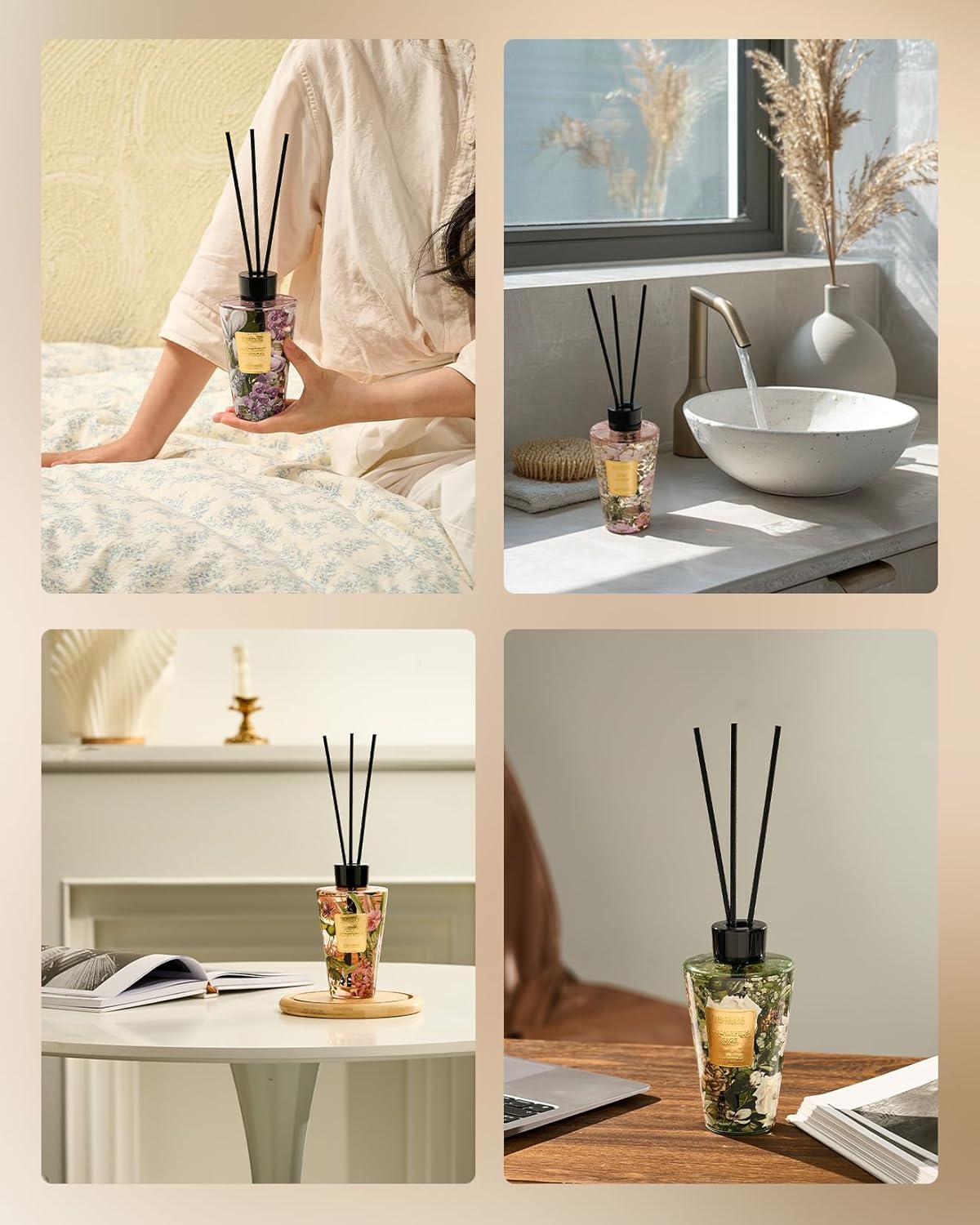 M&SENSE Eucalyptus Sage Reed Diffuser Set - 8.79fl oz Home Fragrance Non-Toxic Natural Reed Diffuser for Home, Air Freshner Gifts for Bathroom Bedroom Fragrance Decor - Image 8