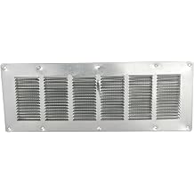RDP Galvanized Louvered Foundation Vent with Screen and Damper 4" x 16"