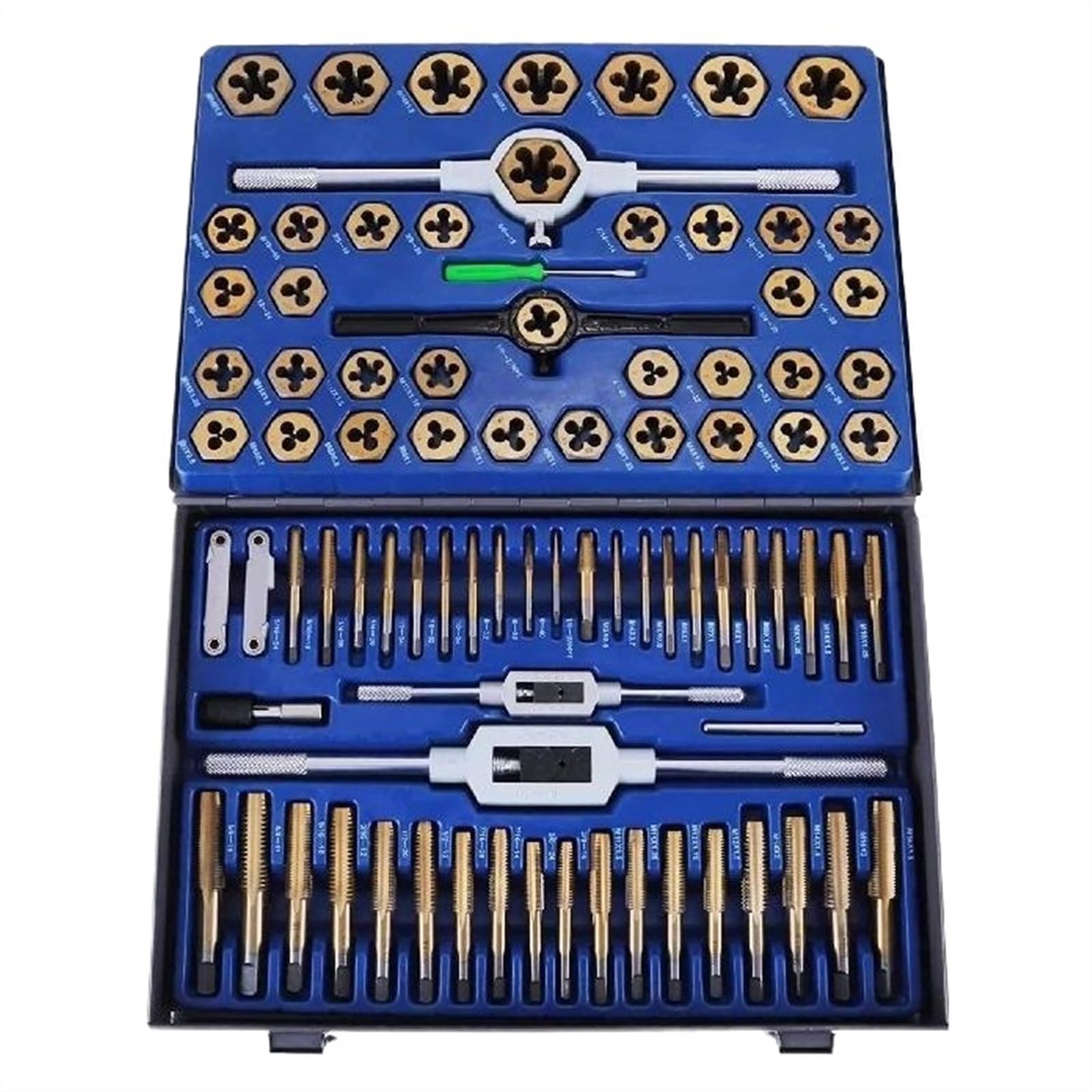 Set di 86 Maschi e filiere, Set di Maschi per Trapano, Chiavi per Filettatura Manuale metriche SAE, Utensili in Acciaio al tungsteno, Custodia Resistente e Regolabile