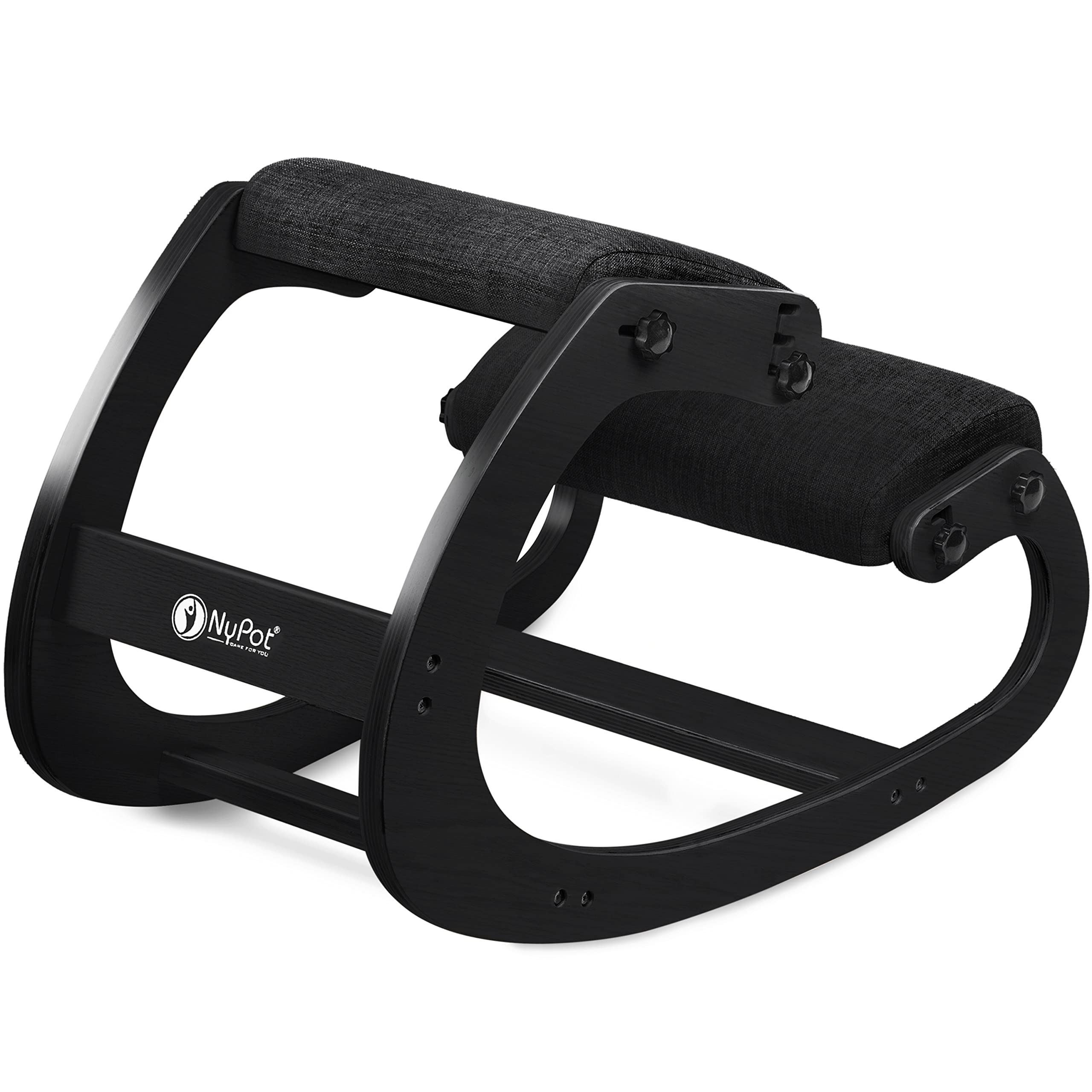 NYPOT Ergonomic Kneeling Chair - Adjustable Rocking Knee Chair Posture Chair - Wooden Office Chair for Back Pain Relief - Kneeling Stool and Angled Chair - Small Chair, Desk Chair for Home