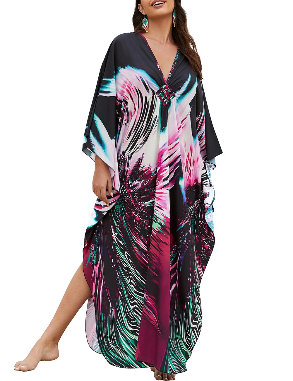 BsubseachLace Beach Cover Up for Women See Through Bikini Kimono Swimsuit Cover Up Swimwear