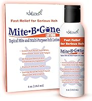 Vista 1 de Mite-B-Gone Loción de tratamiento de 4 onzas Loción de azufre natural Max-Strength para ácaros humanos de acción rápida, mordedura de insectos