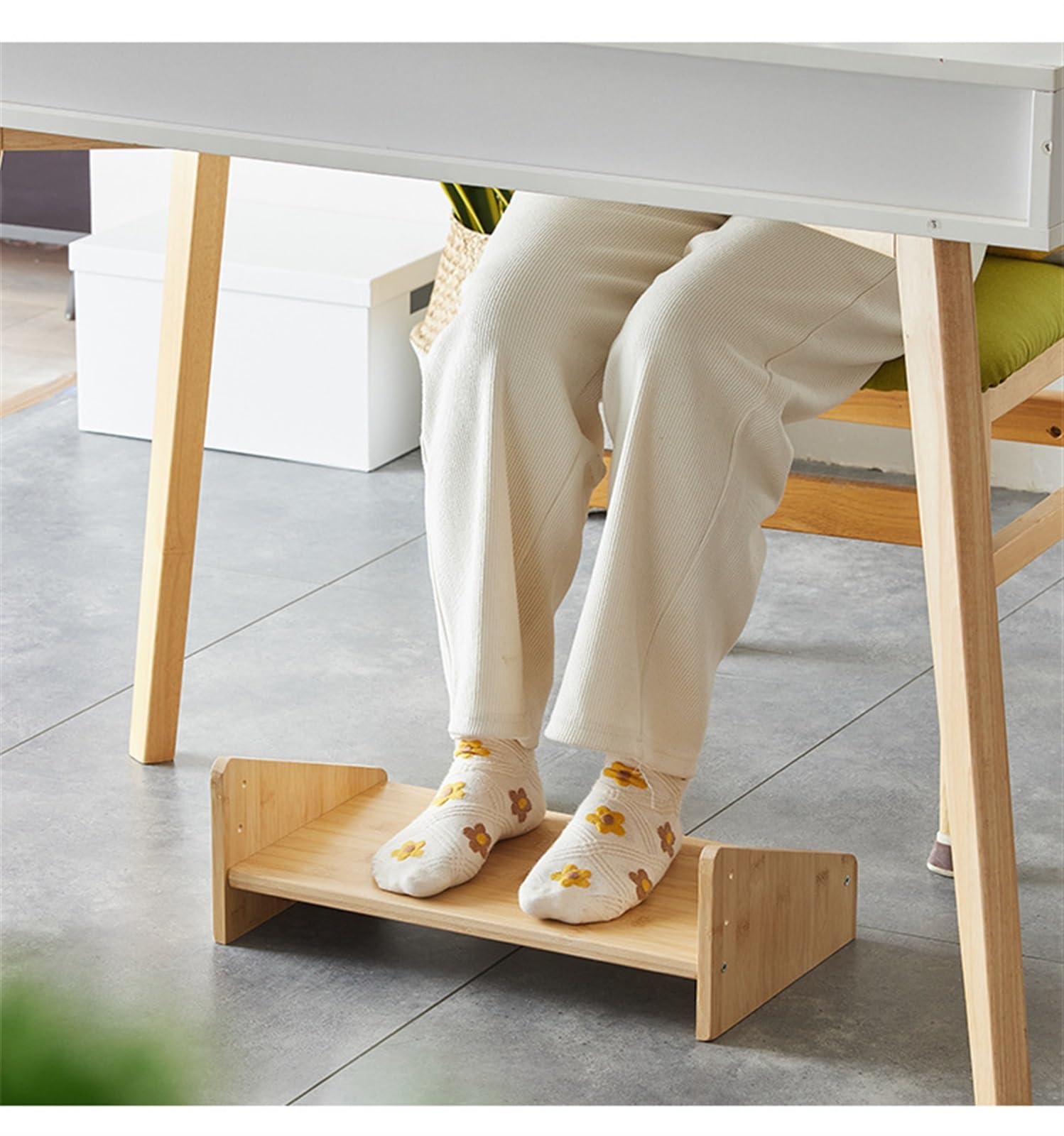 Reposapiés ajustable para debajo del escritorio, taburete de oficina y hogar, perfecto reposapiés de lactancia de 3 niveles de ajuste rápido (amarillo)