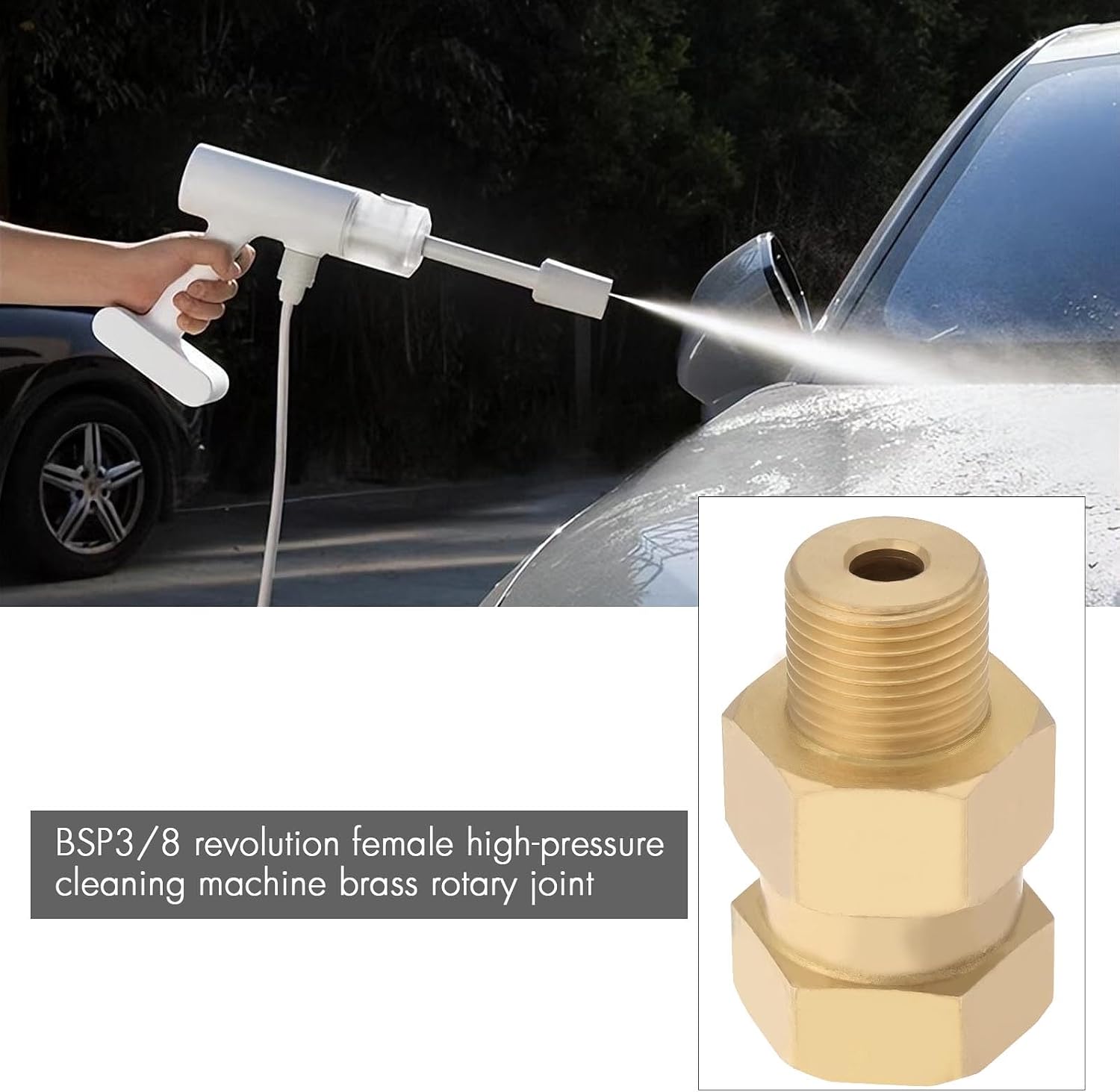 3/8 Inch BSP Male to 3/8 Inch BSP Female Pressure Washer Swivels Joint Brass Hose Coupling Swivel Joint Pressure Washer Swivel Connector Brass Hose Fittings