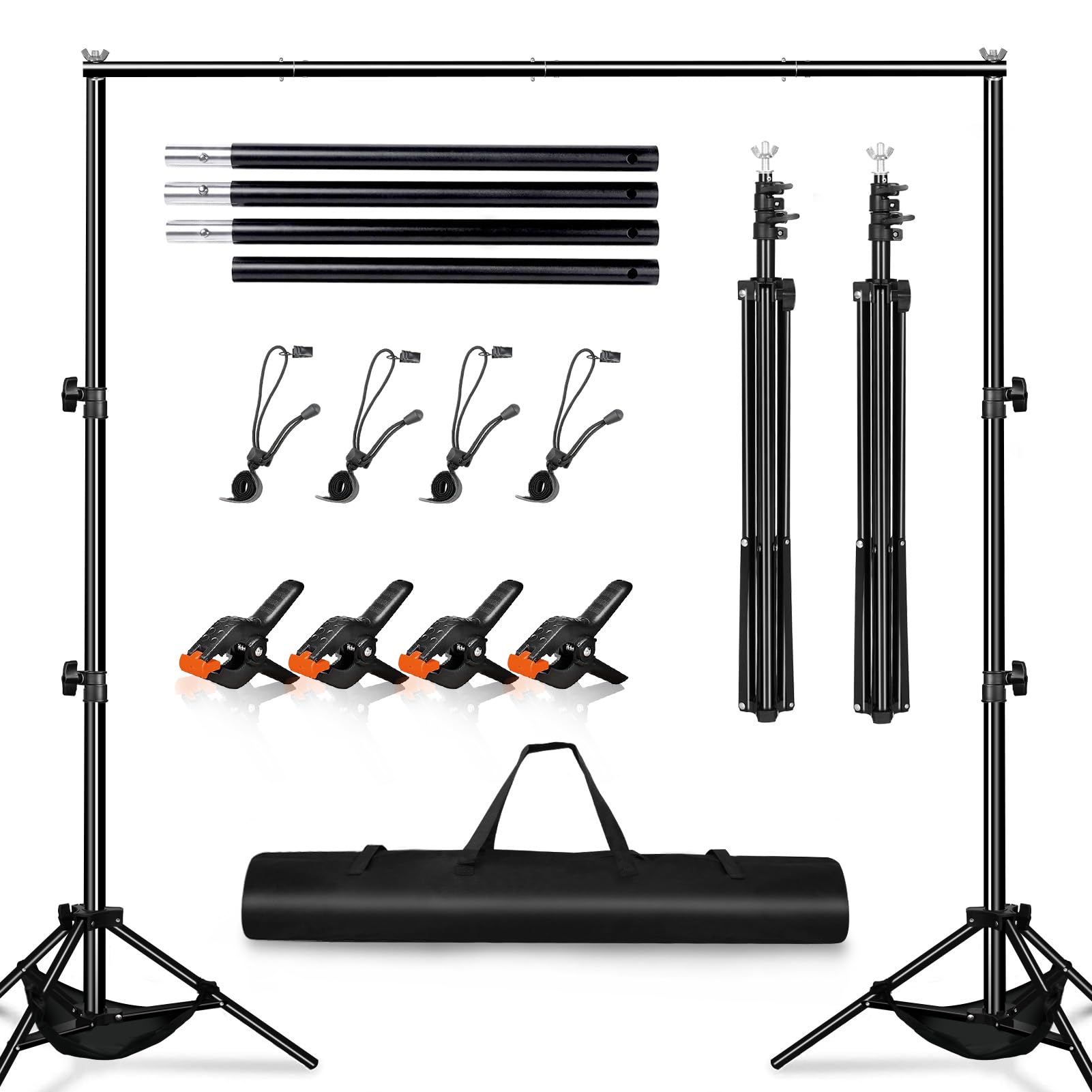 Backdrop Stand Kit, 3m x 2m(9.8ft by 6.5ft) Photography Background Stand,Adjustable Height and Width Backdrop Stand Frame for Decoration,Photo,Party
