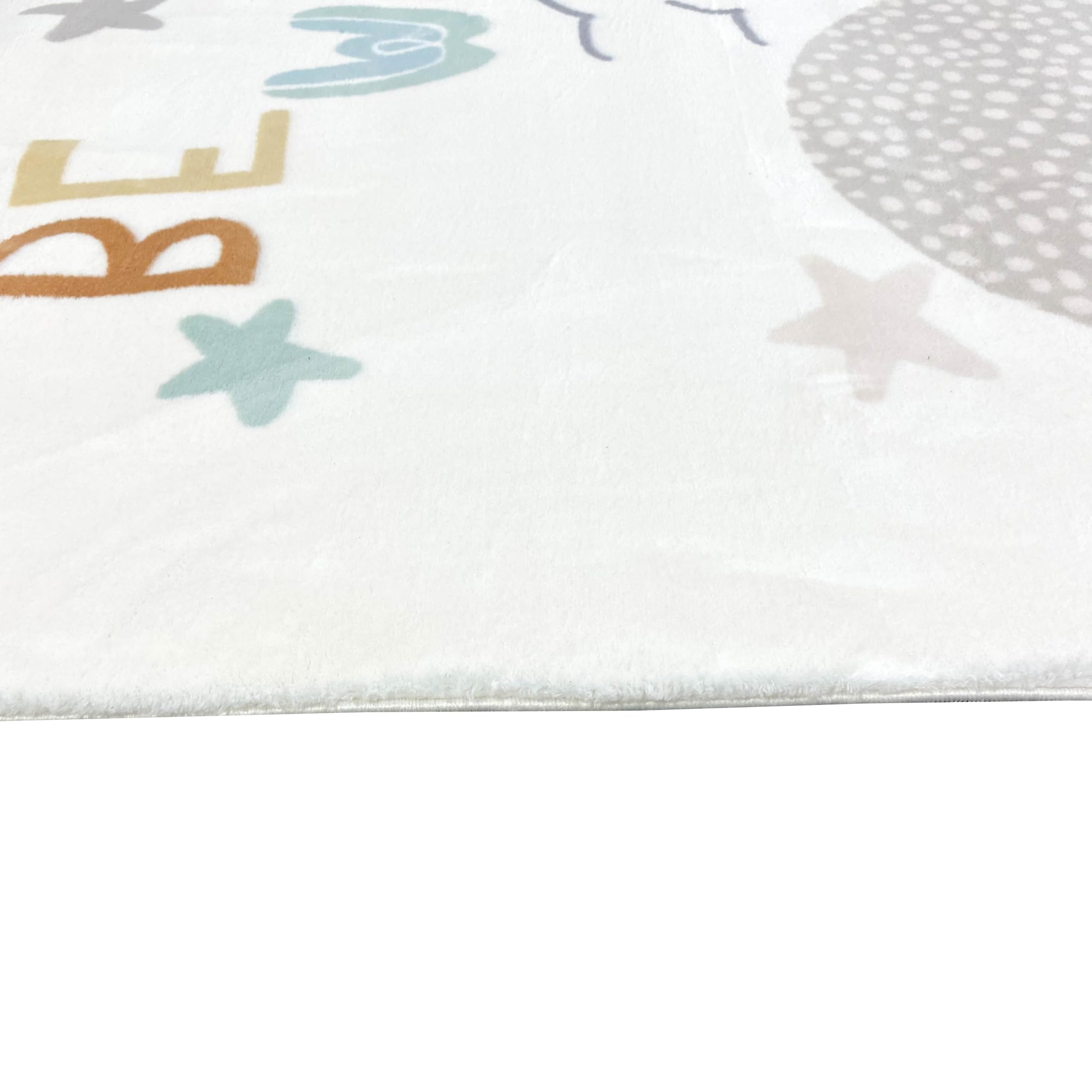 CARPETIA Kinderzimmer-Teppich flauschig Krokodil pflegeleicht in Creme 120x170 cm