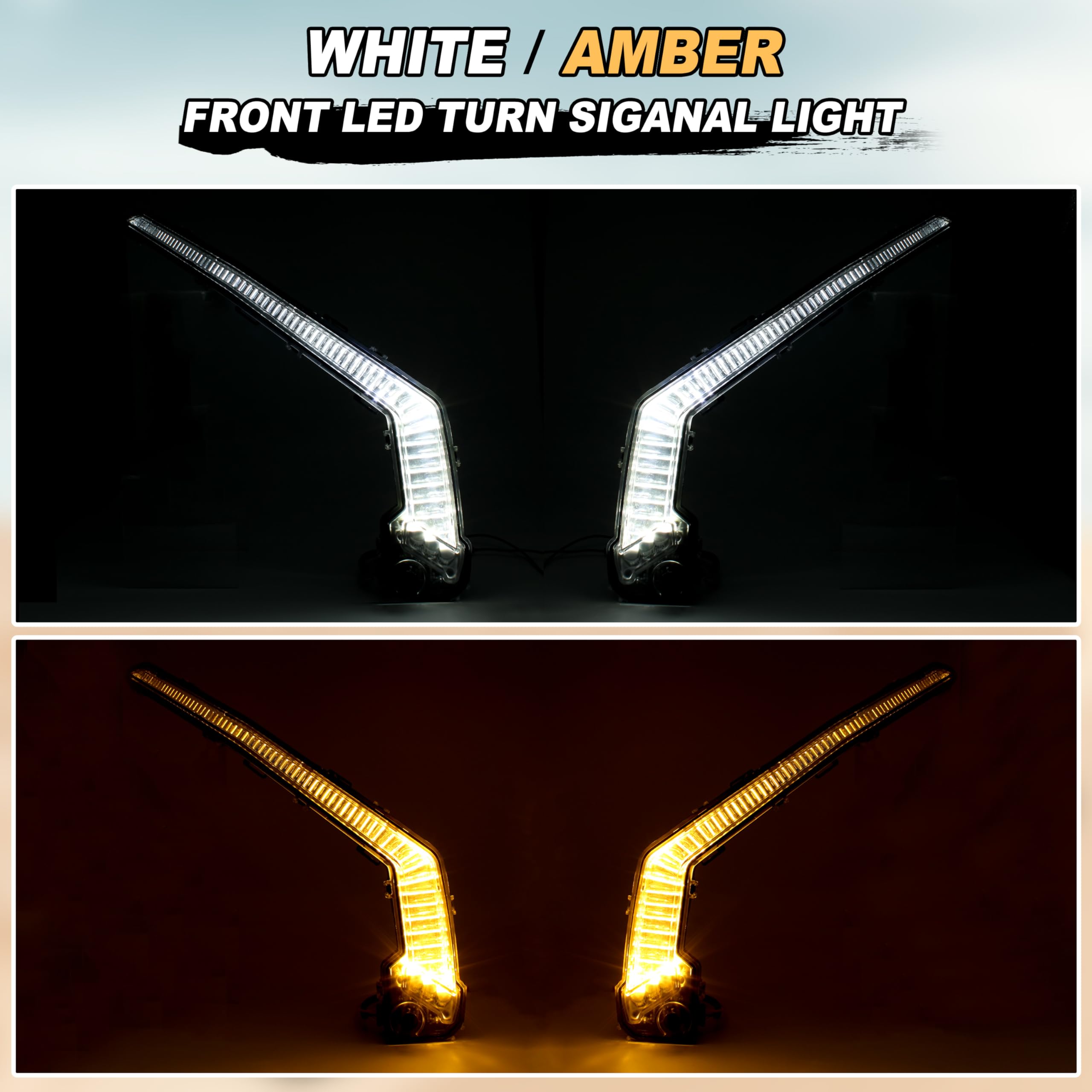 LDETXY Turn Signal Lights Front LED Fang Lights Signature Light Assembly for Can-Am Maverick X3 XDS XRS Max Turbo R Trail Sport 2017-2025 Accessories(2PCS, Replace #710004994, 710004995)