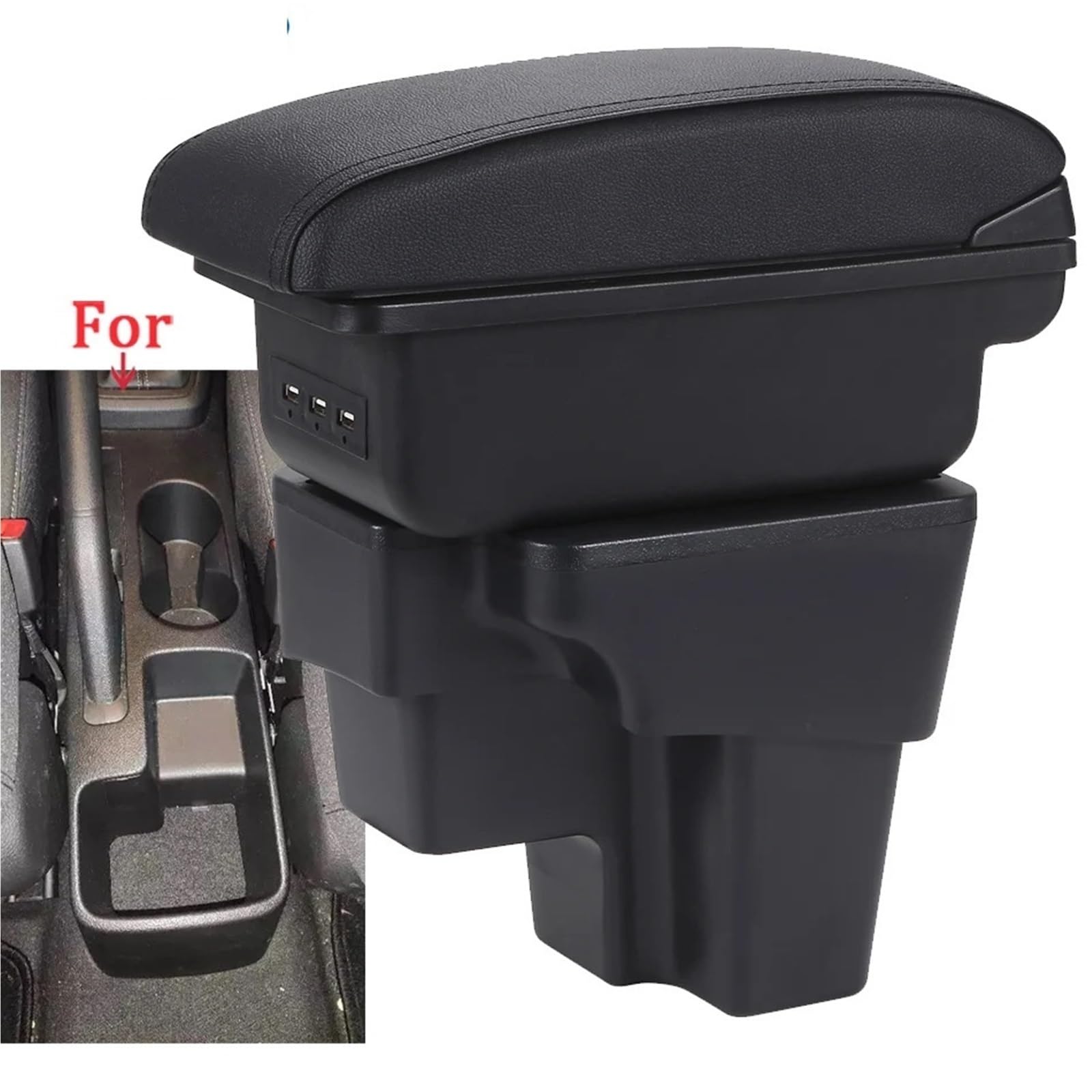 Center Console Armsteun Deksel Pasuje do KIA RIO STONIC KIA Rio Lx Cerato Podłokietnik Box Car Podłokietnik Retrofit Część Schowek Car Accessory(C2 Black line NO USB)