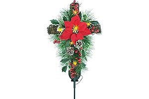 Christmas Cross Stake Yuletime 36" with Solar Power and 15 Fairy Lights!