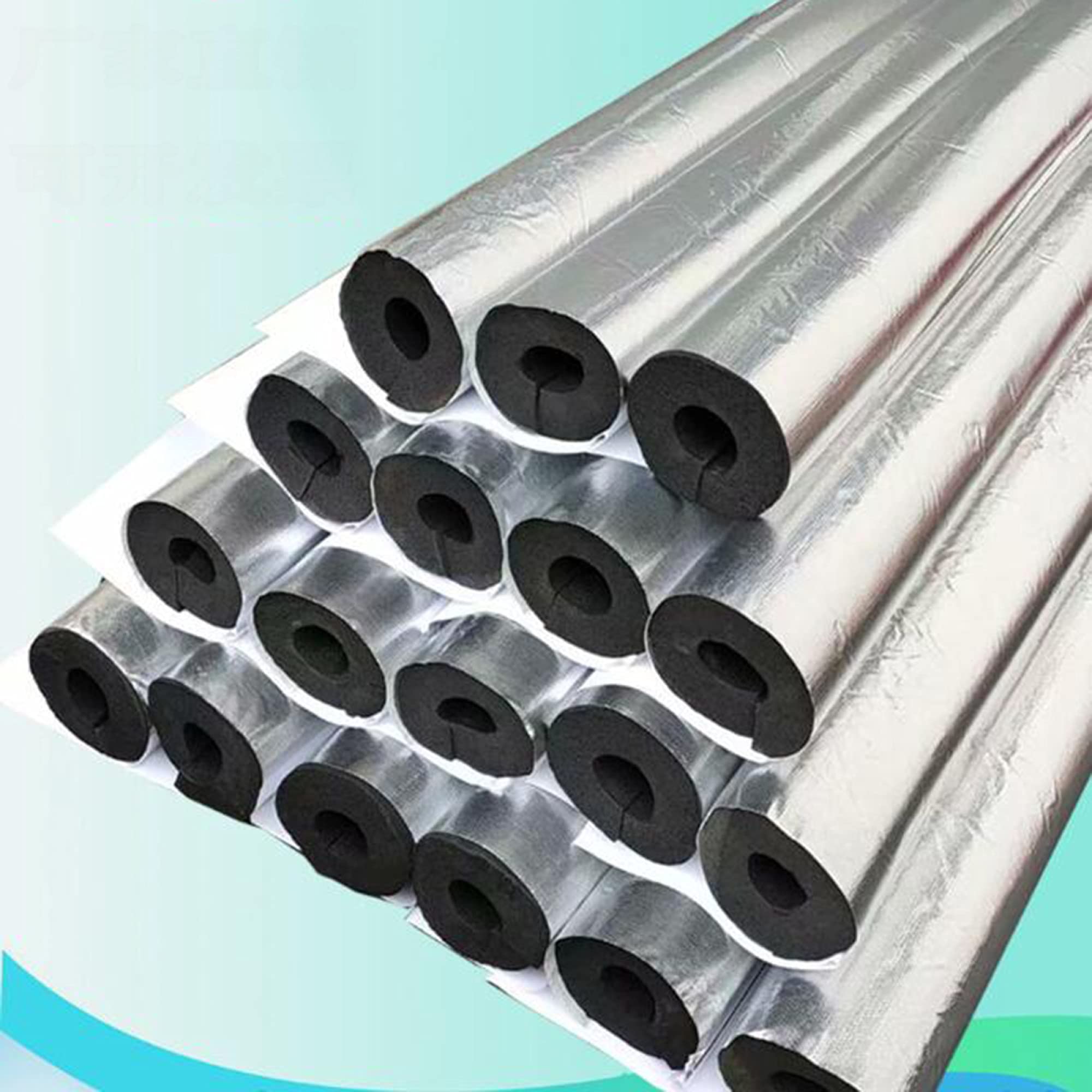 Autoadhesivo Aislamiento De Tubería Largo 98cm Tubo De Aislamiento Utilizado En Exteriores, Baño, Calentador De Agua Solar/Wall thickness 30mm / ID60mm