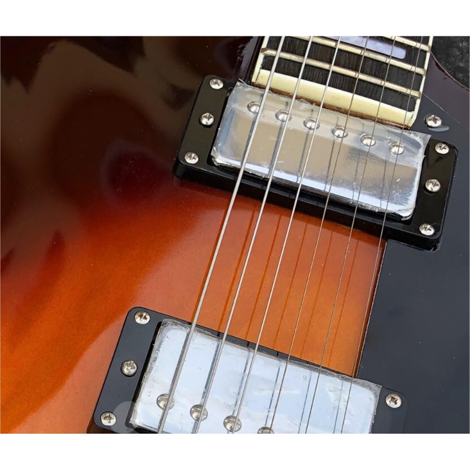 Standard Gitara Elektryczna Klonowa Gitara Elektryczna Humbucker Pickup Semi Hollow F Holes Archtop 6 Strunowy Chromowany Sprzęt Trwały