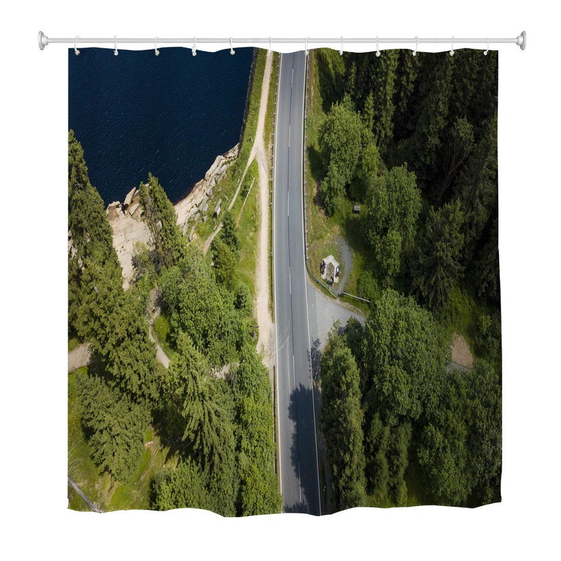 Rideau de douche anti-moisissure et imperméable lavable 180x180 pour une baignoire saine
