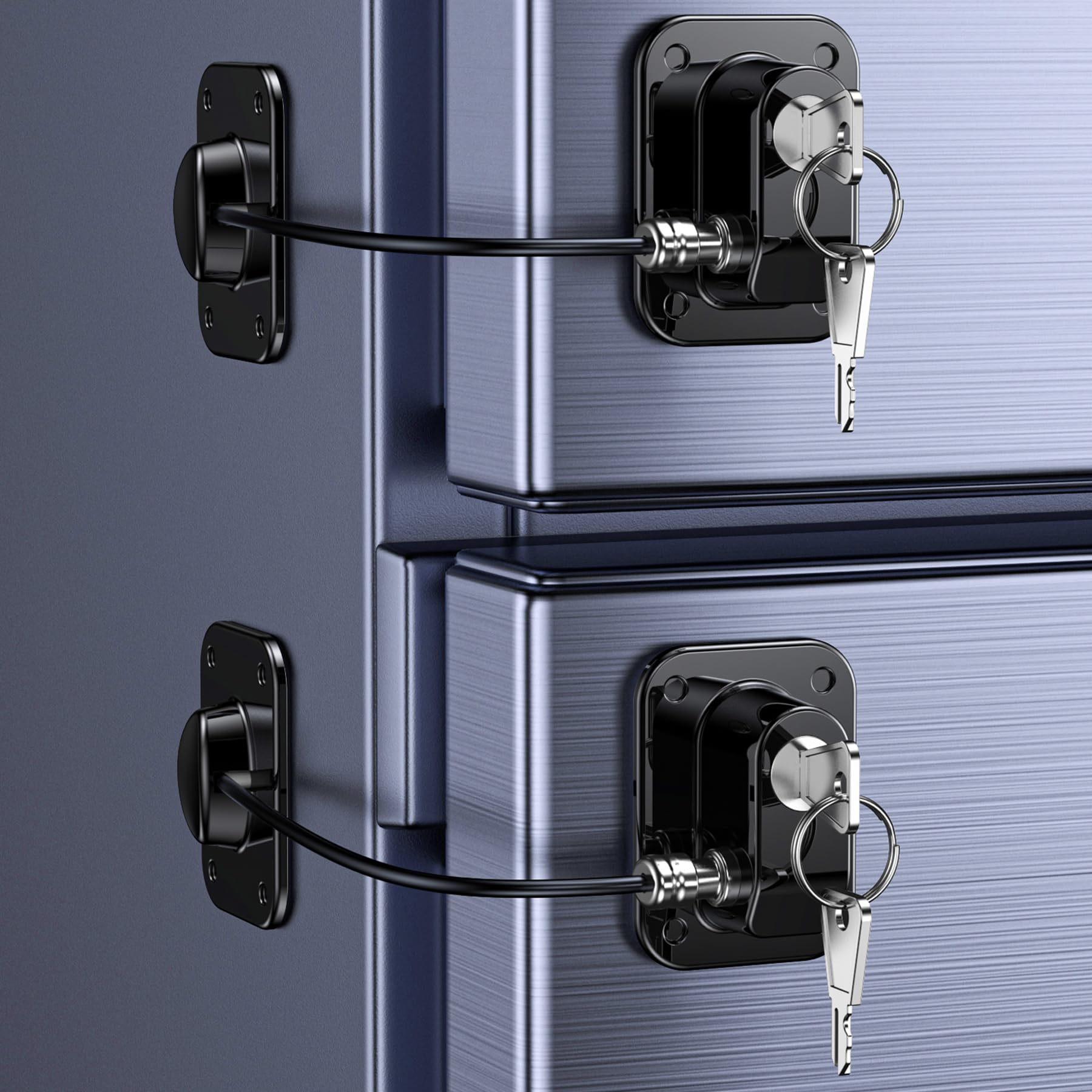 2 Pack Refrigerator Lock for Kids, Toddlers and Adults, Child Proof Fridge Door Lock with Keys for Kitchen Freezer, Air Oven Air Fryer, Cabinets and